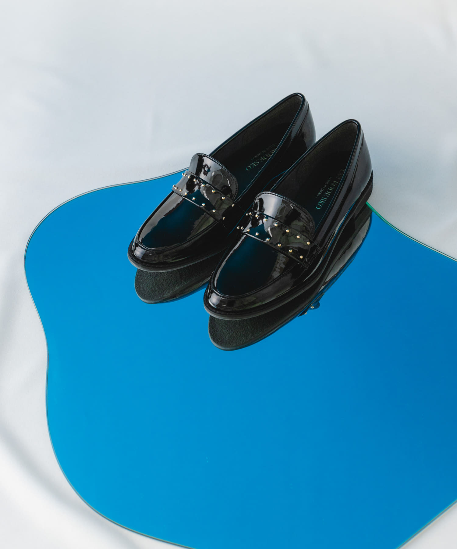 『MADE IN JAPAN』ウォータープルーフスタッズローファー BLACK 37
