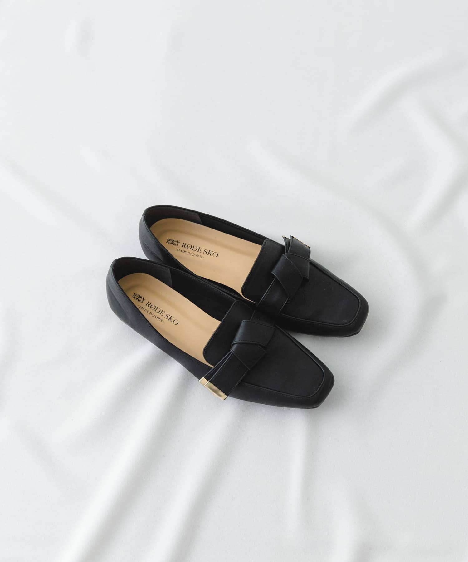 『MADE IN JAPAN』スクエアトゥリボンローファー BLACK 36