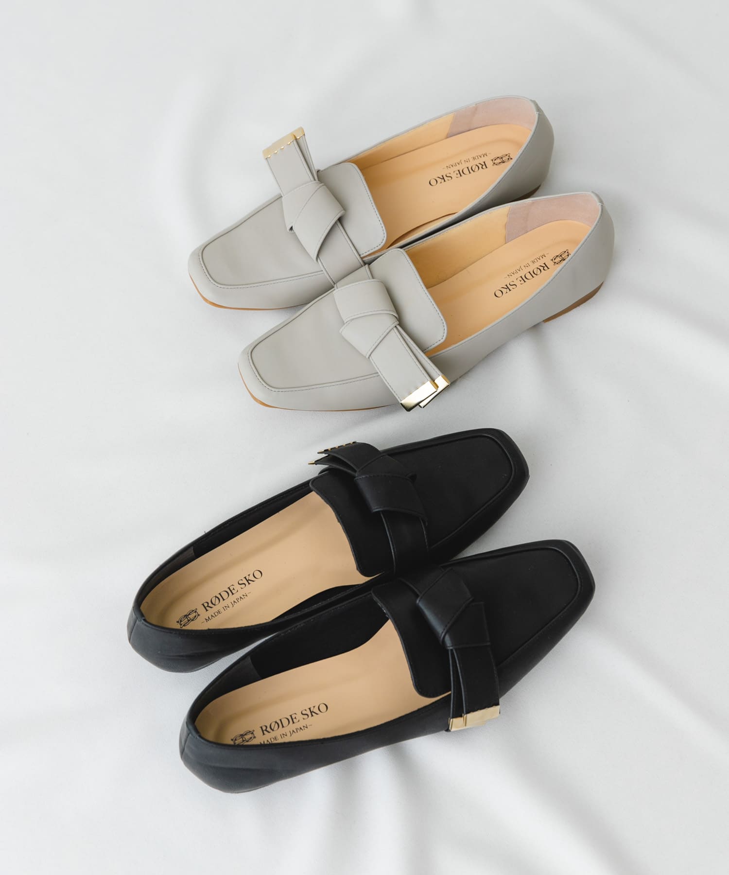 MADE IN JAPAN』スクエアトゥリボンローファー(36 BLACK