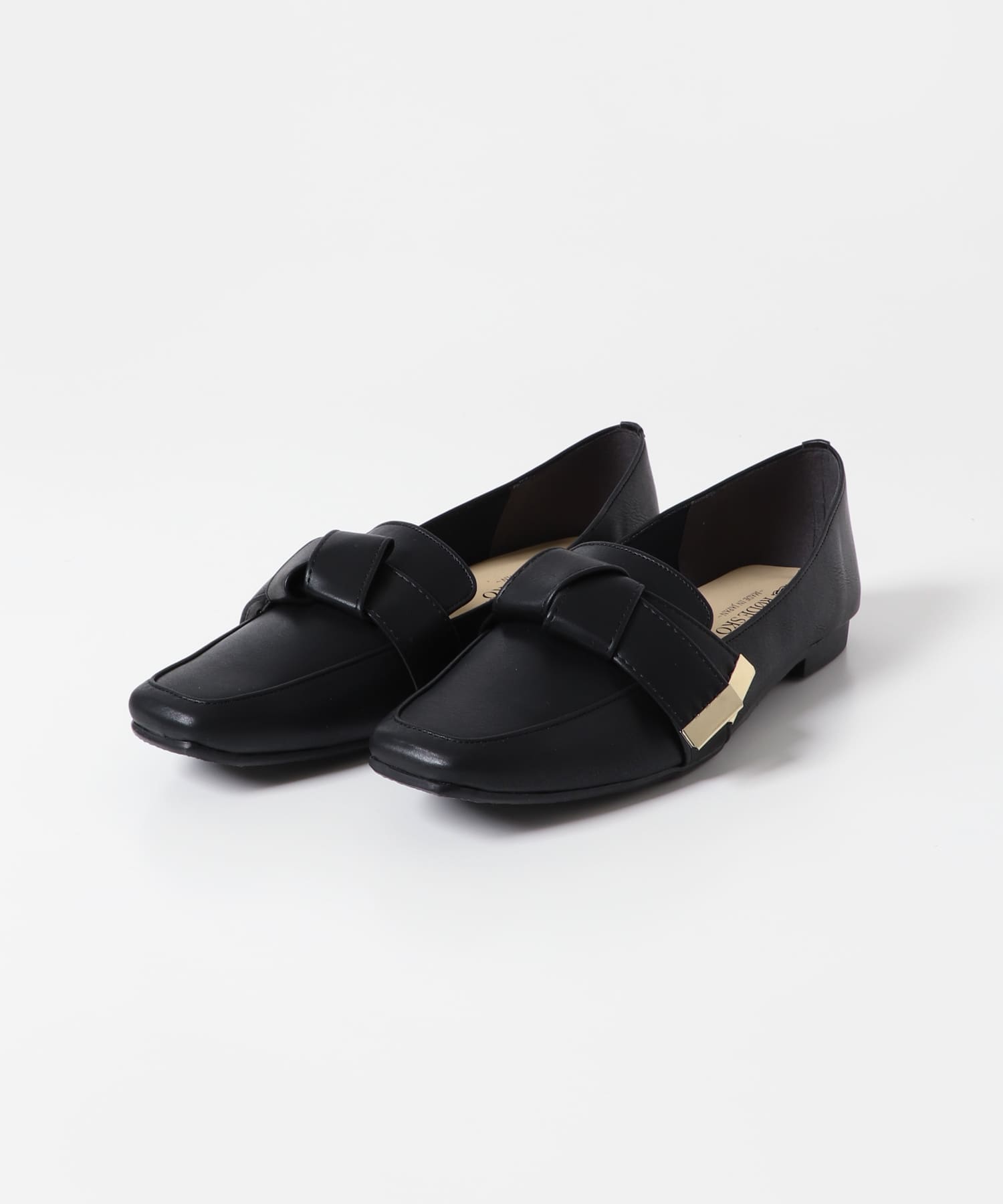 『MADE IN JAPAN』スクエアトゥリボンローファー BLACK 36