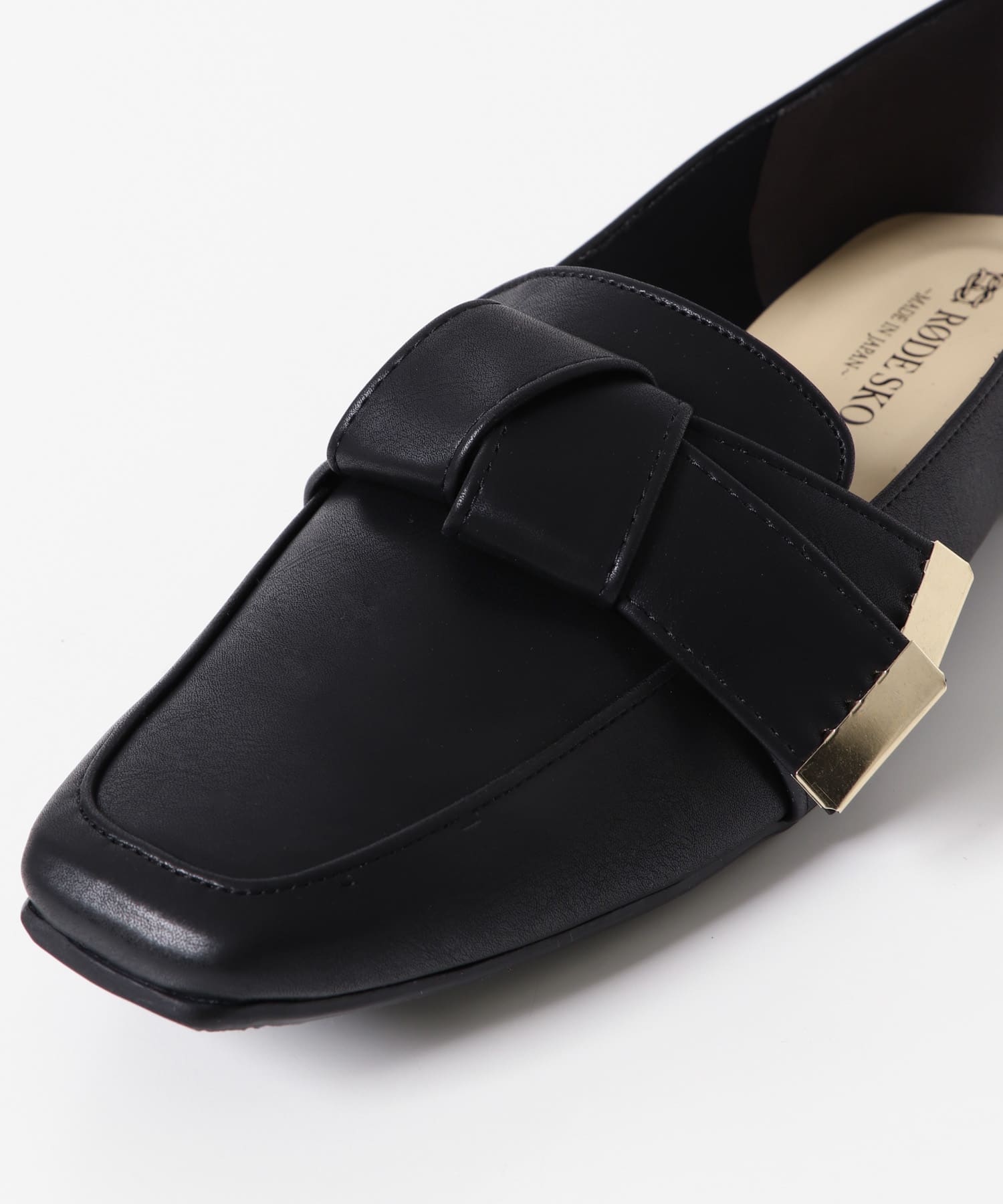 『MADE IN JAPAN』スクエアトゥリボンローファー BLACK 36