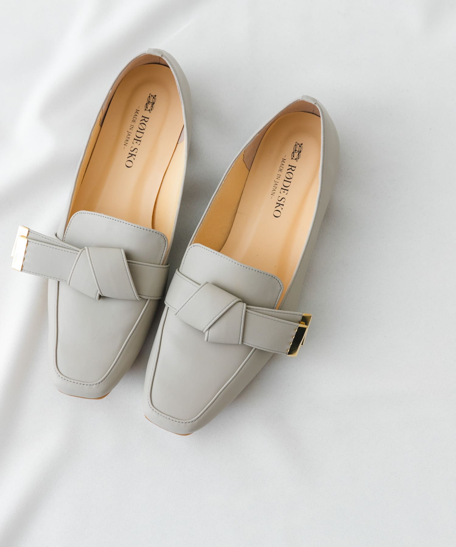 『MADE IN JAPAN』スクエアトゥリボンローファー GRAY 36