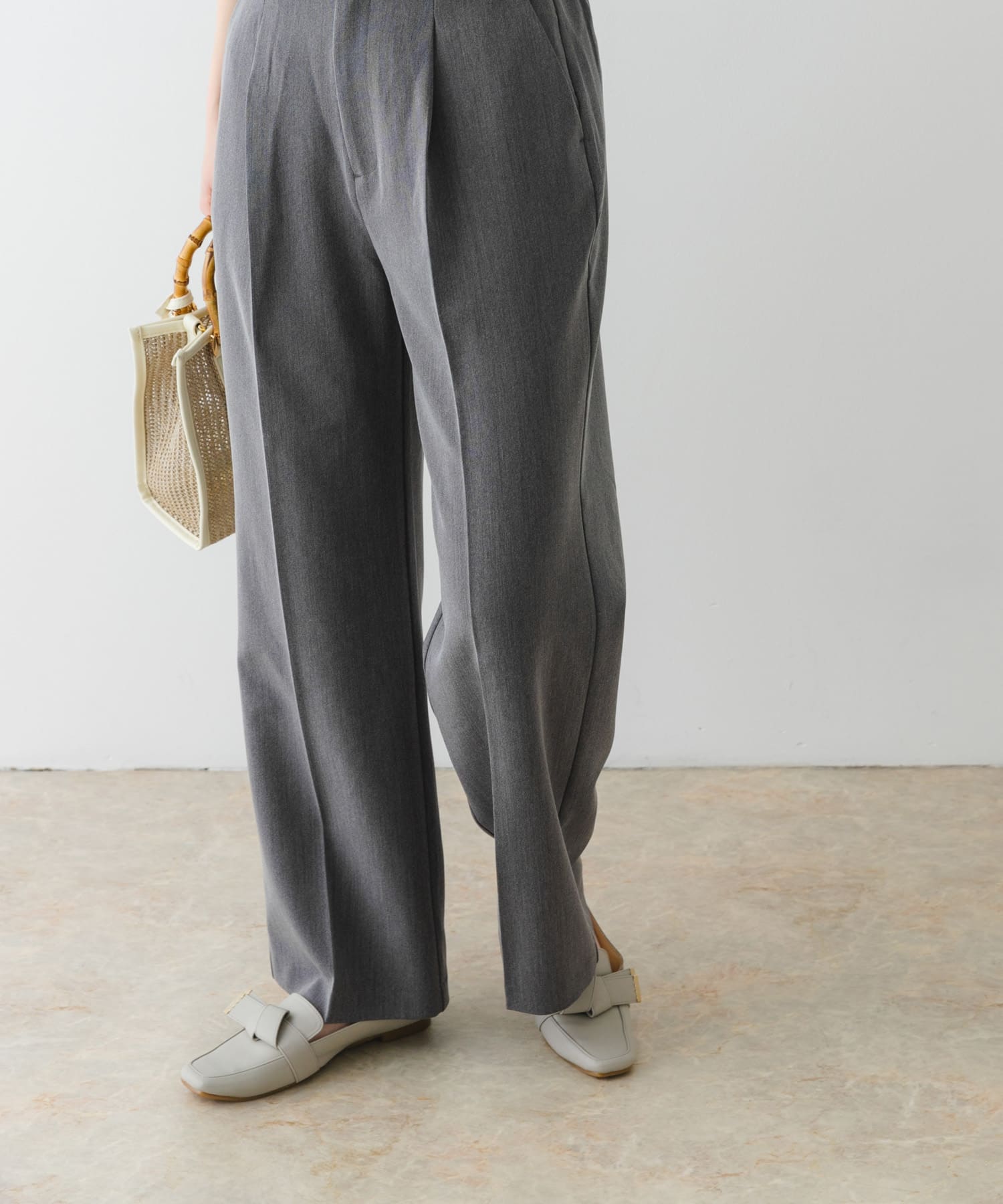 『MADE IN JAPAN』スクエアトゥリボンローファー GRAY 37