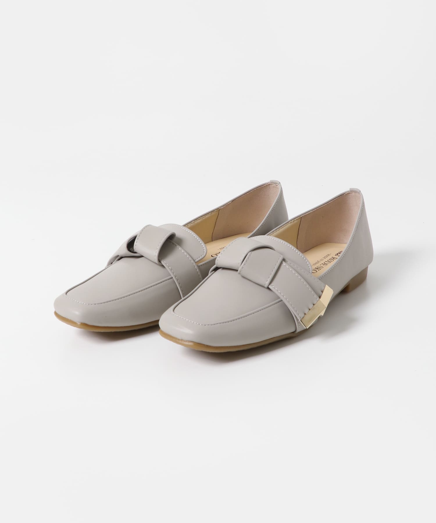『MADE IN JAPAN』スクエアトゥリボンローファー GRAY 36