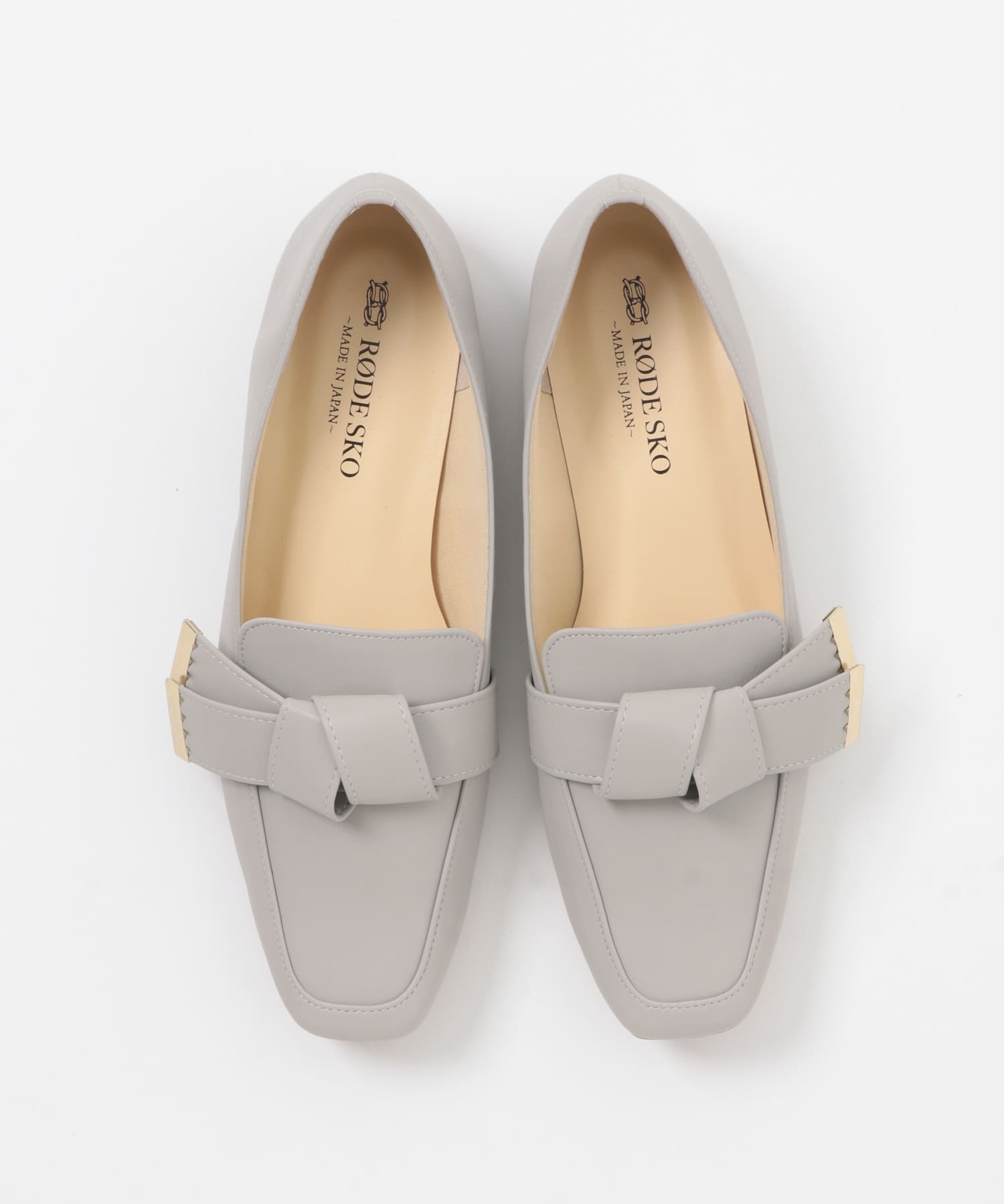 『MADE IN JAPAN』スクエアトゥリボンローファー GRAY 36