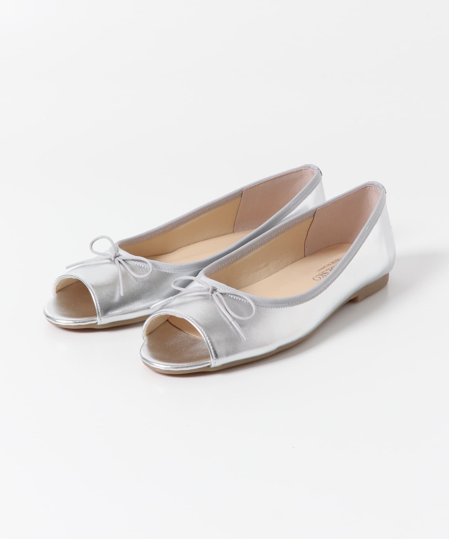 『MADE IN JAPAN』オープントゥリボンパンプス SILVER 36