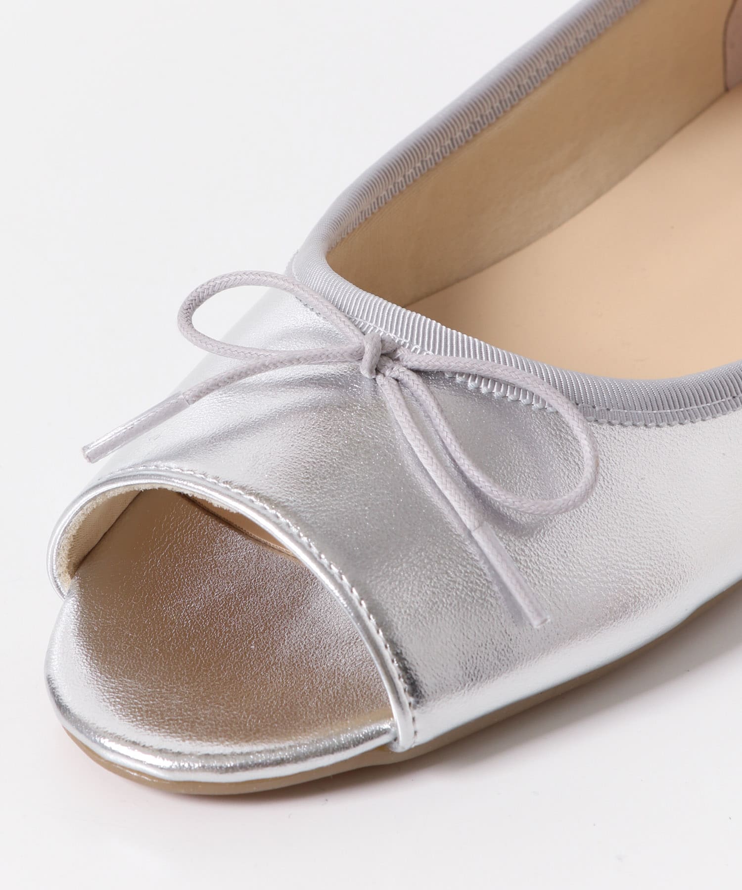 『MADE IN JAPAN』オープントゥリボンパンプス SILVER 36