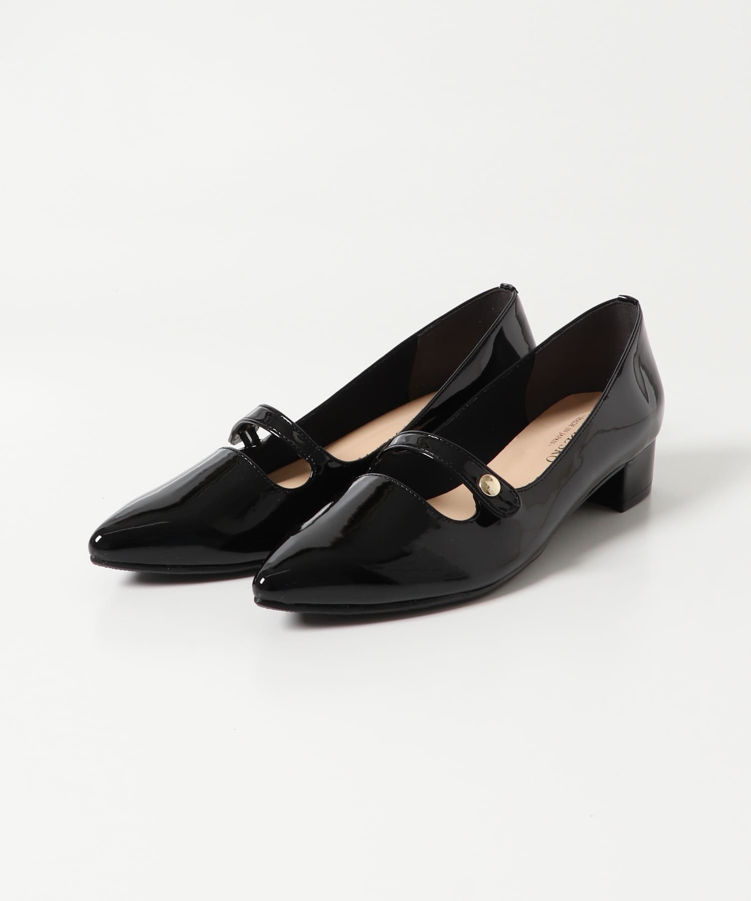 ポインテッドストラップパンプス BLACK 36