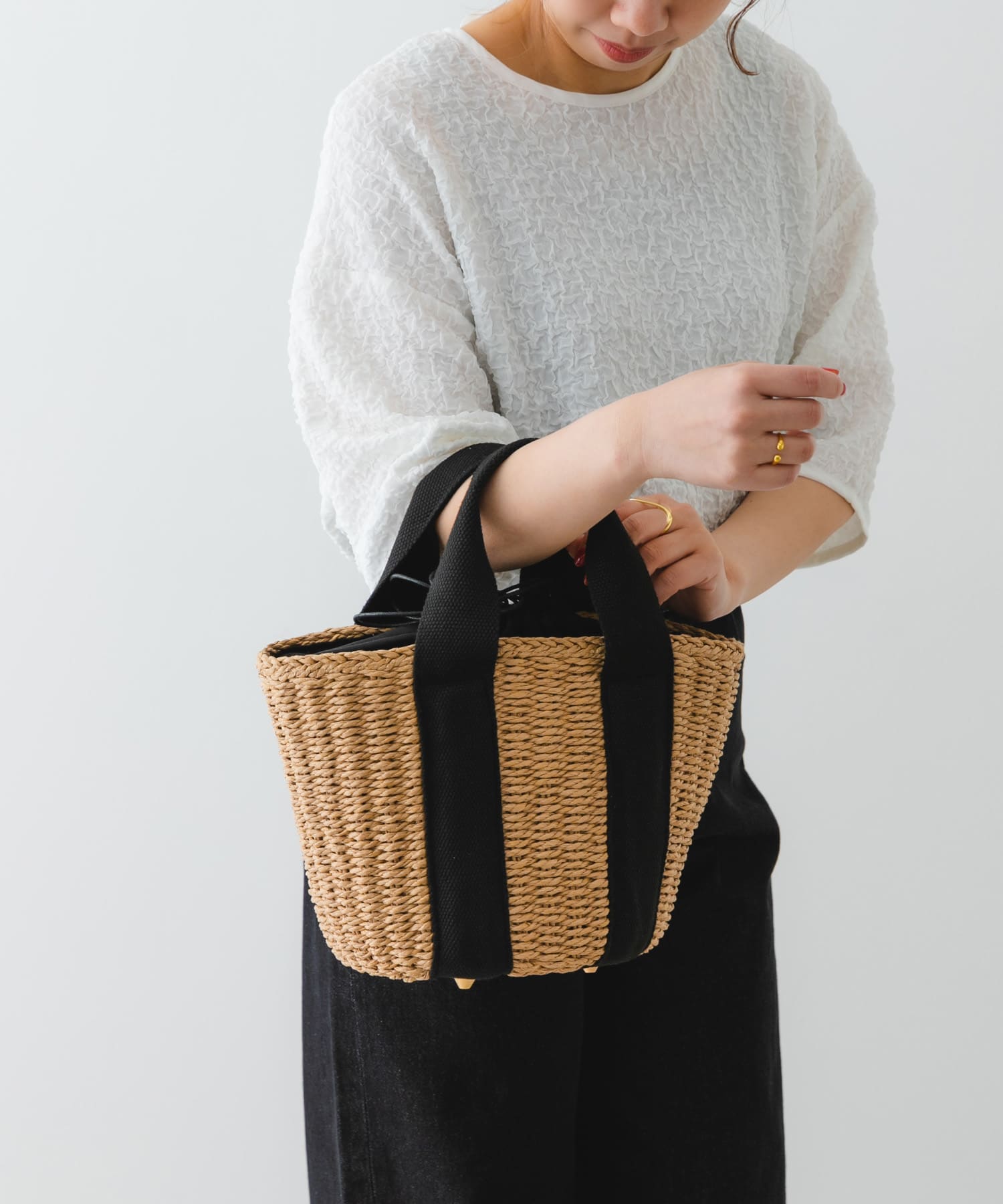 ナチュラルカゴバッグ BEIGE one