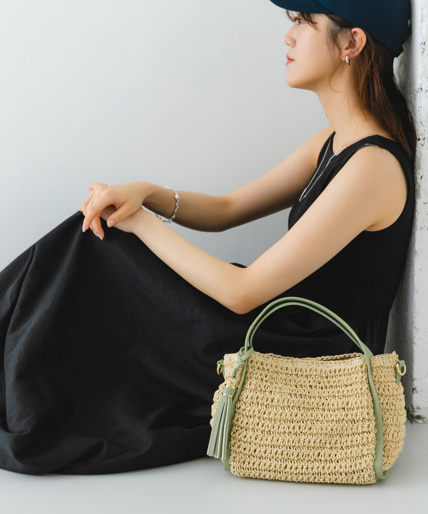 タッセル付ペーパーミニバッグ MINT one