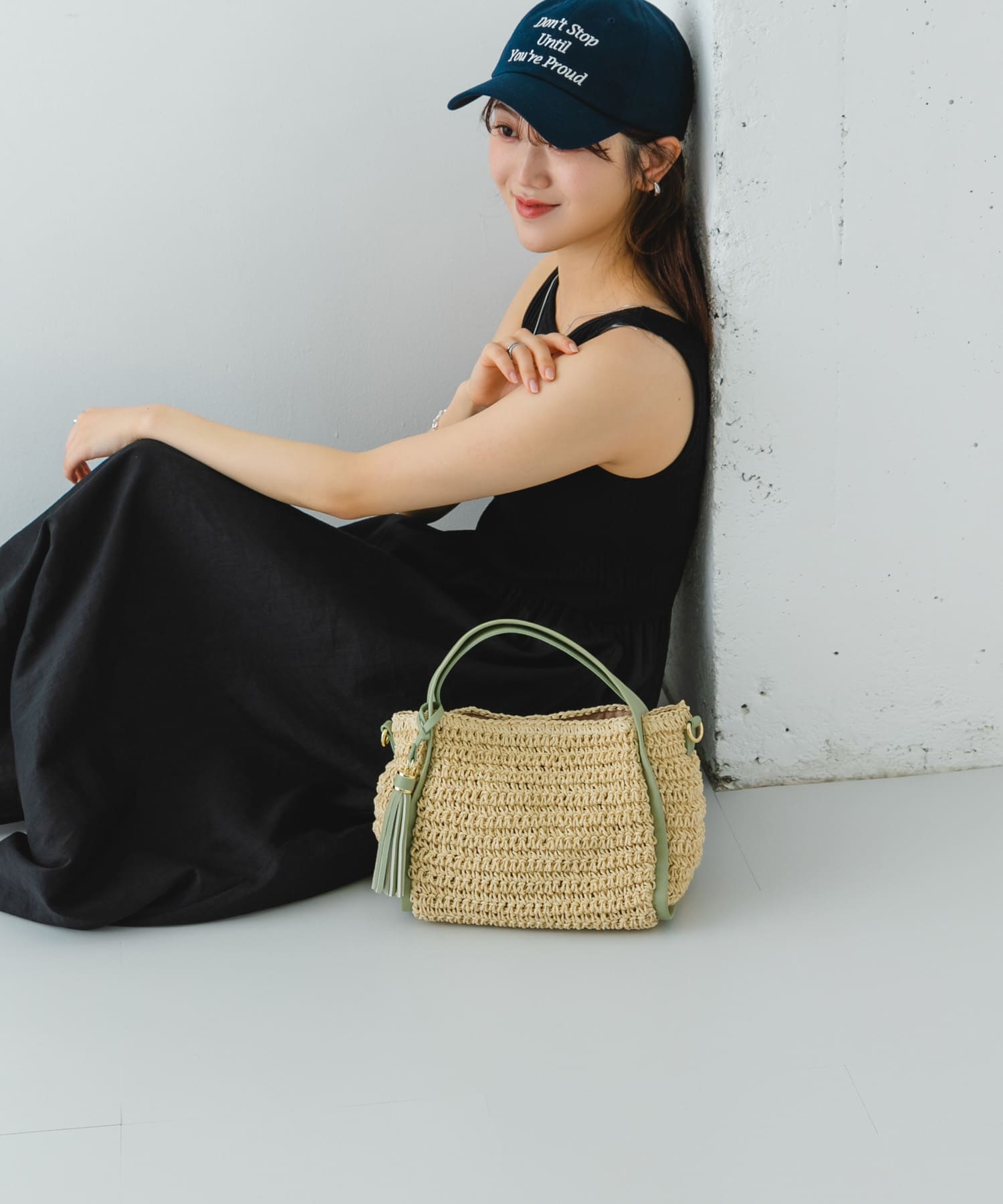 タッセル付ペーパーミニバッグ MINT one