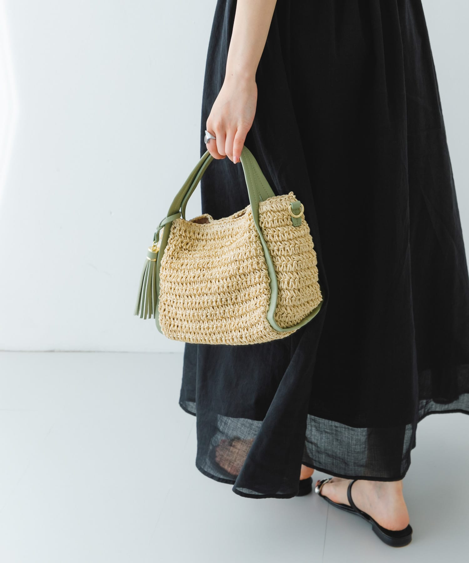 タッセル付ペーパーミニバッグ MINT one