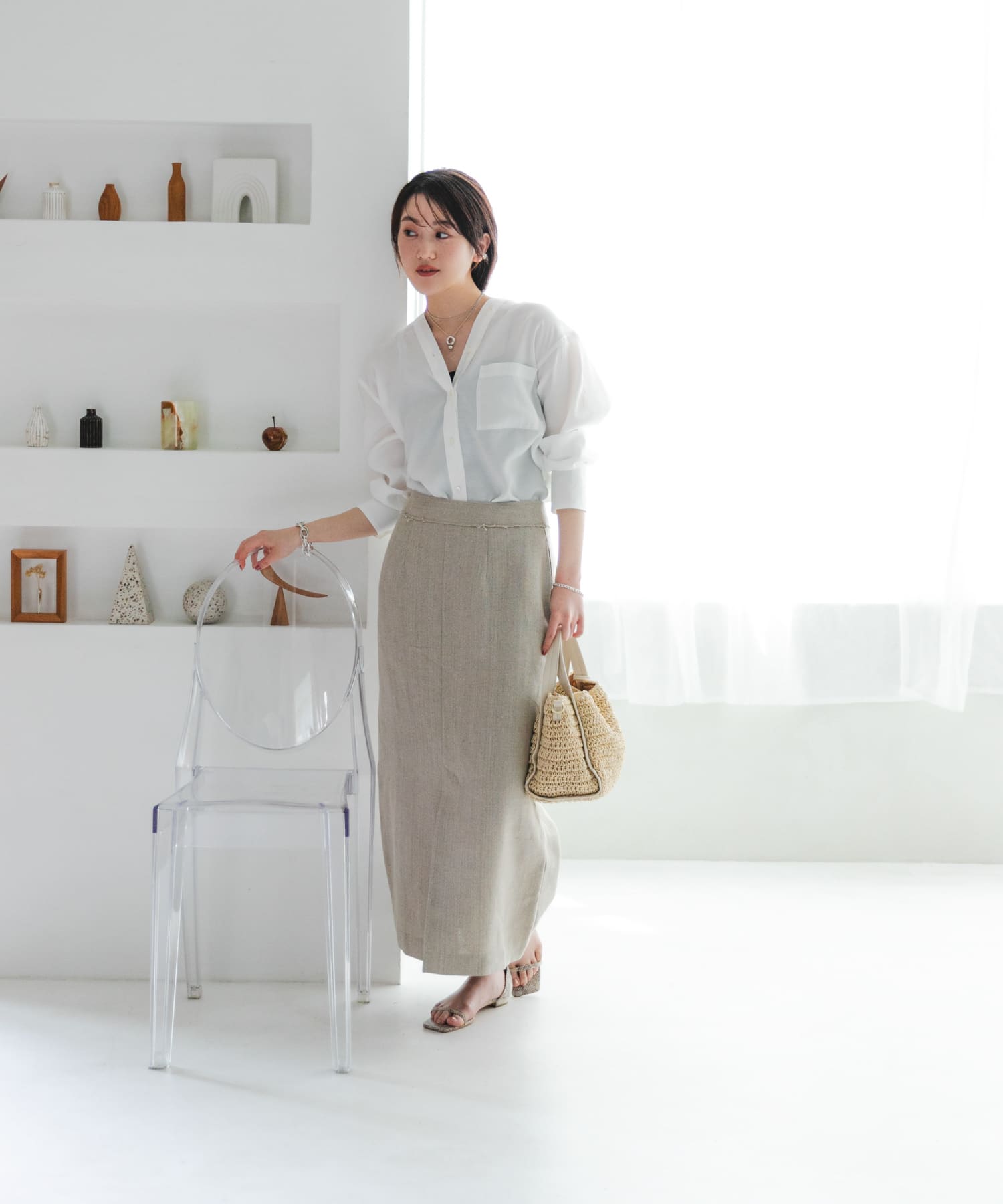 タッセル付ペーパーミニバッグ OFF WHITE one