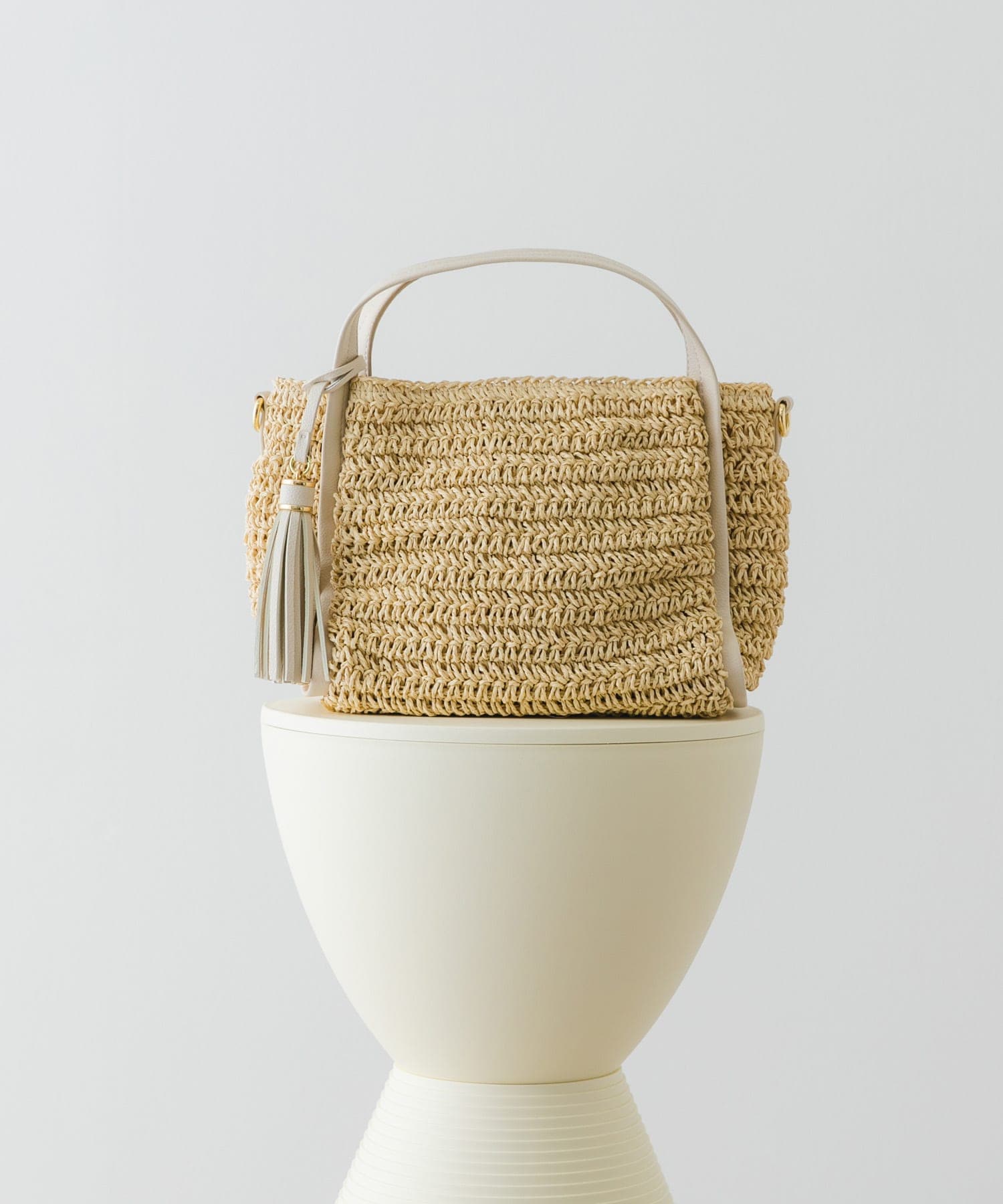 タッセル付ペーパーミニバッグ OFF WHITE one