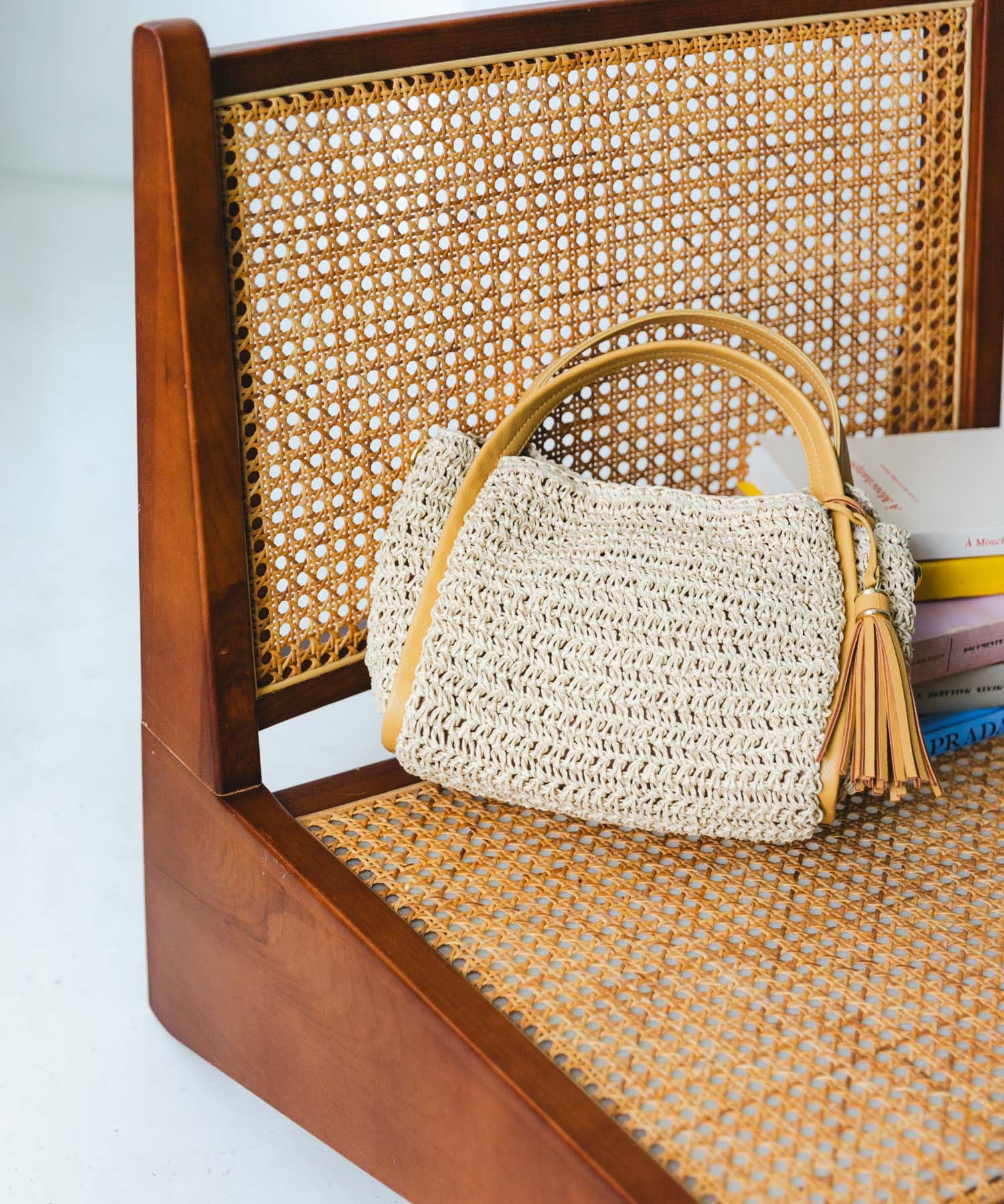 タッセル付ペーパーミニバッグ CAMEL one