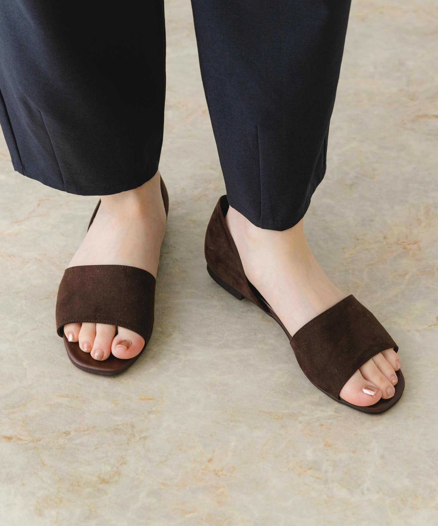 『MADE IN JAPAN』セパレートフラットサンダル BROWN 37