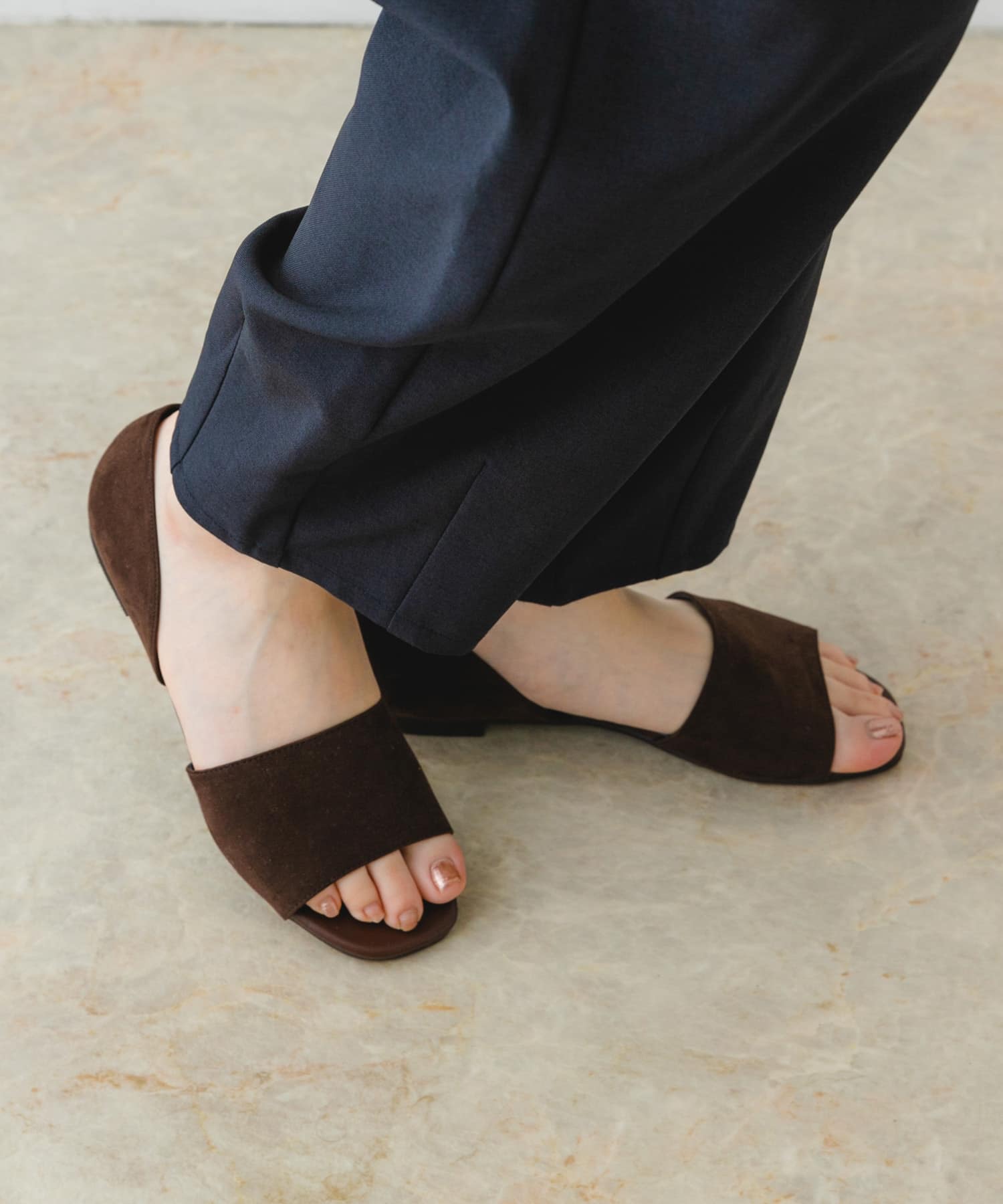 『MADE IN JAPAN』セパレートフラットサンダル BROWN 37