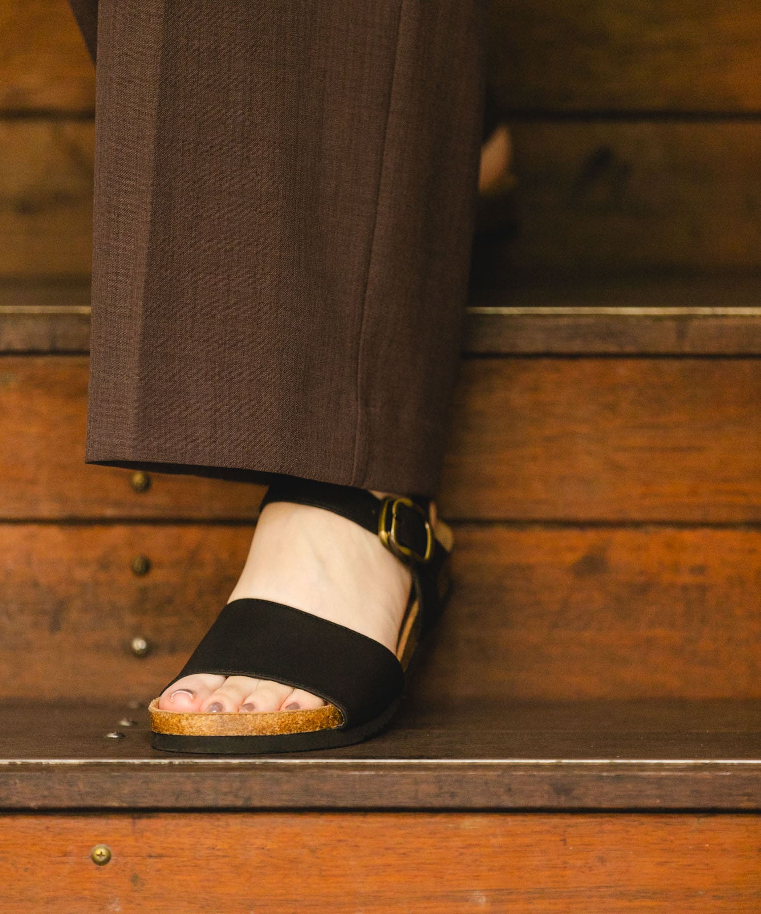 シンプルアンクルサンダル BLACK 36