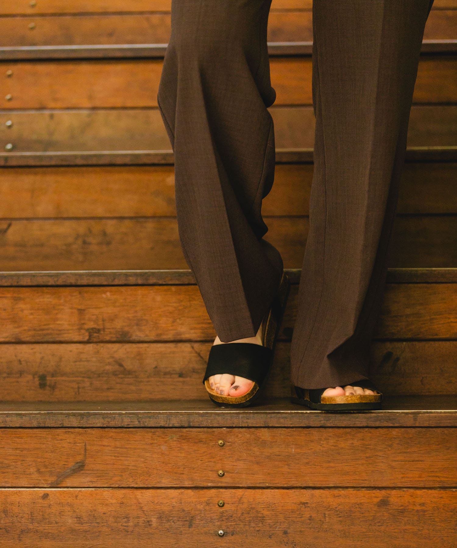 シンプルアンクルサンダル BLACK 37