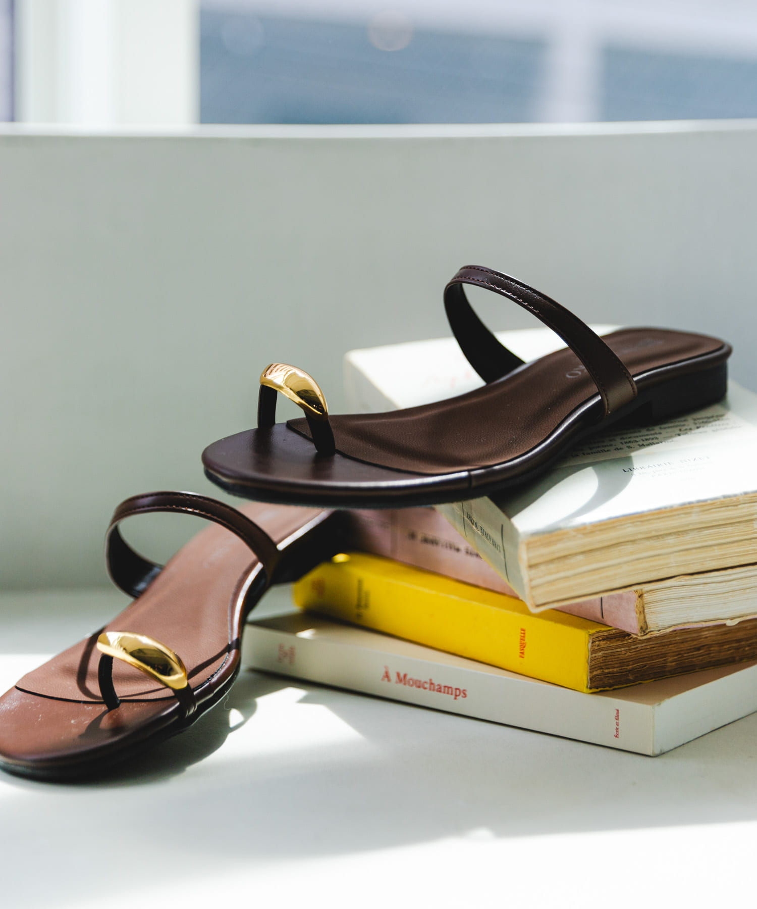 『MADE IN JAPAN』メタルフラットサンダル BROWN 36