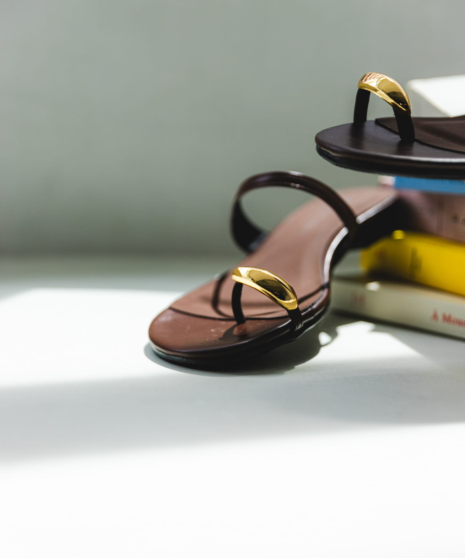 『MADE IN JAPAN』メタルフラットサンダル BROWN 36