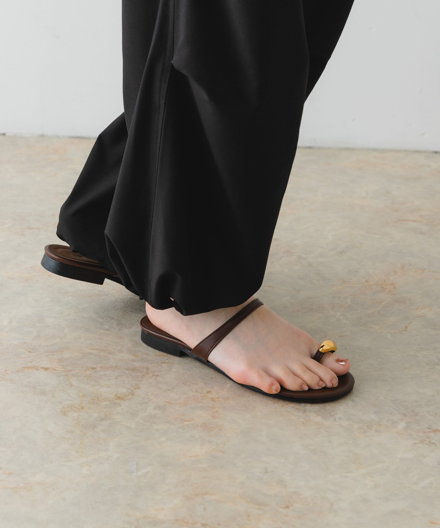 『MADE IN JAPAN』メタルフラットサンダル BROWN 36