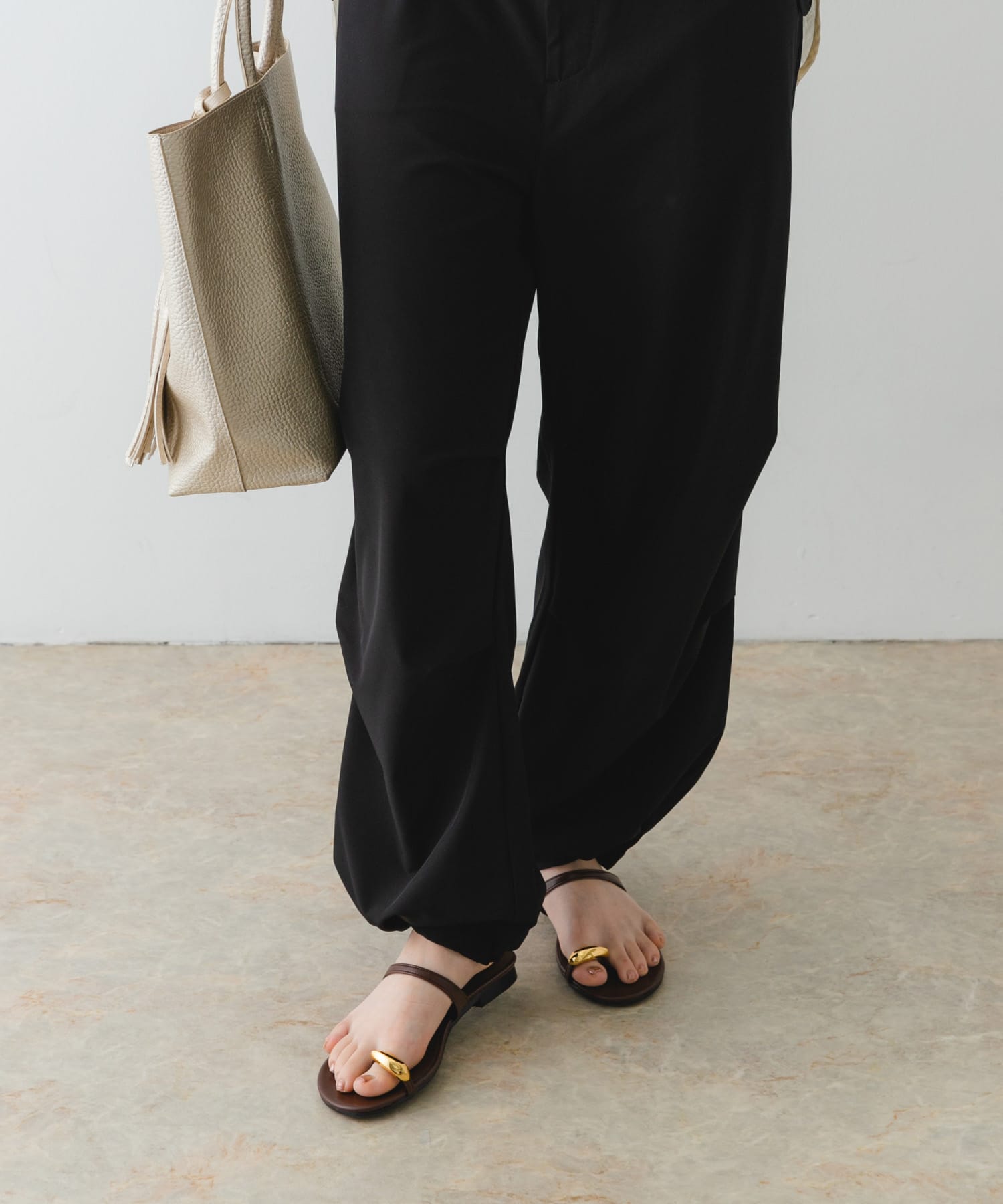 『MADE IN JAPAN』メタルフラットサンダル BROWN 37