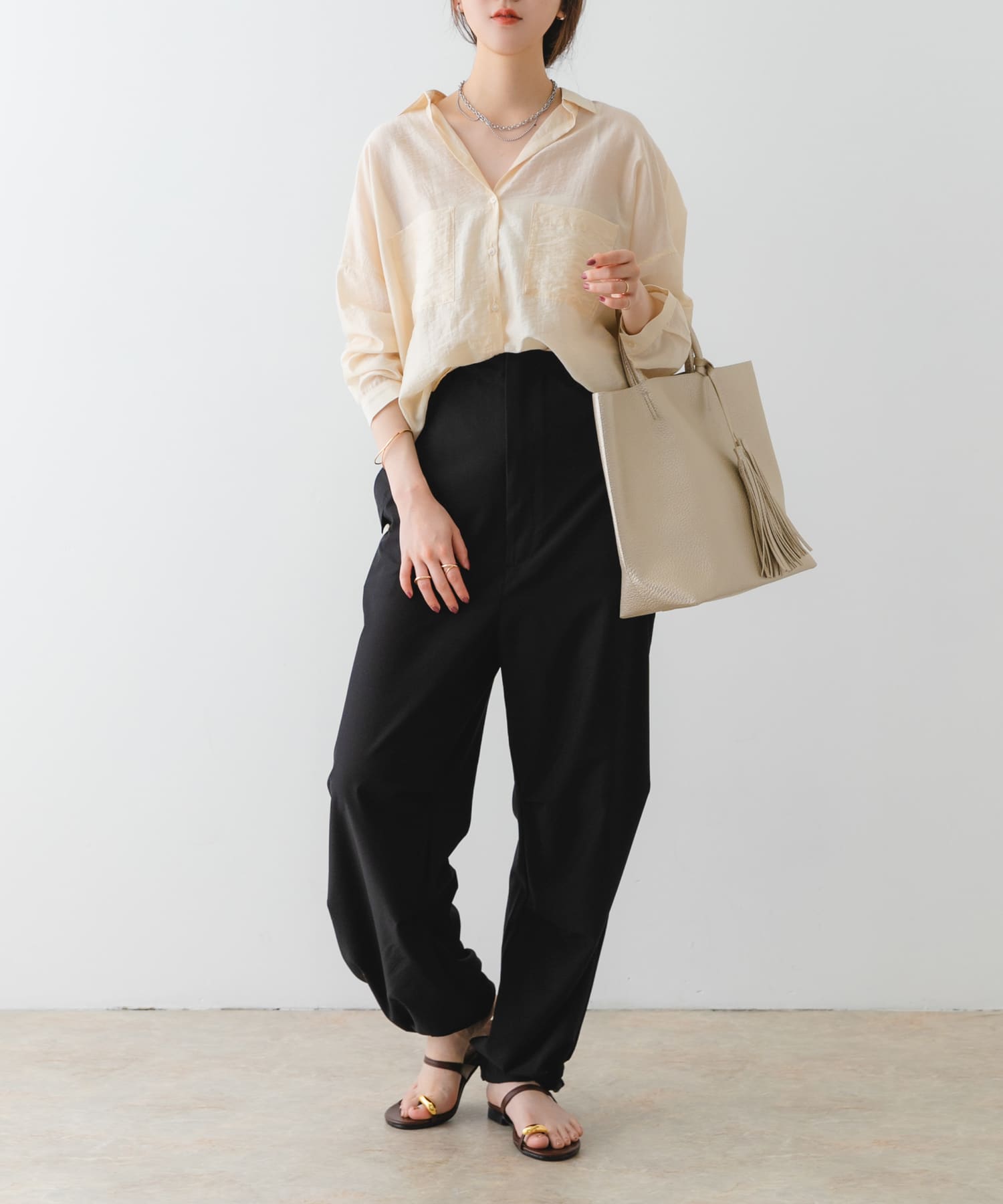 『MADE IN JAPAN』メタルフラットサンダル BROWN 37