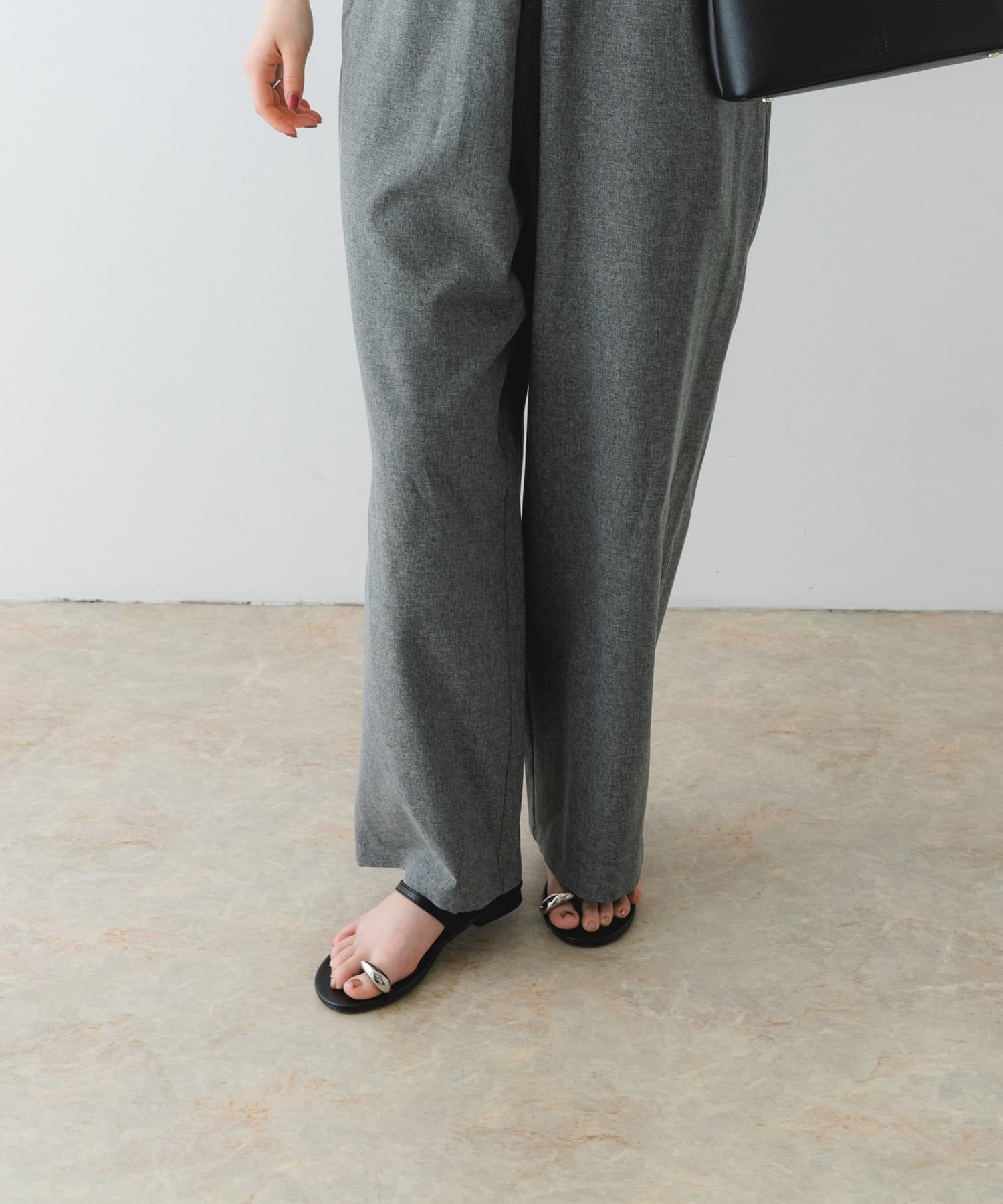 『MADE IN JAPAN』メタルフラットサンダル BLACK 37