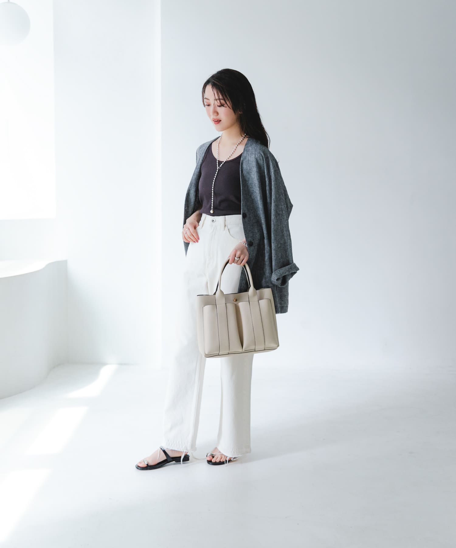 『MADE IN JAPAN』メタルフラットサンダル BLACK 37