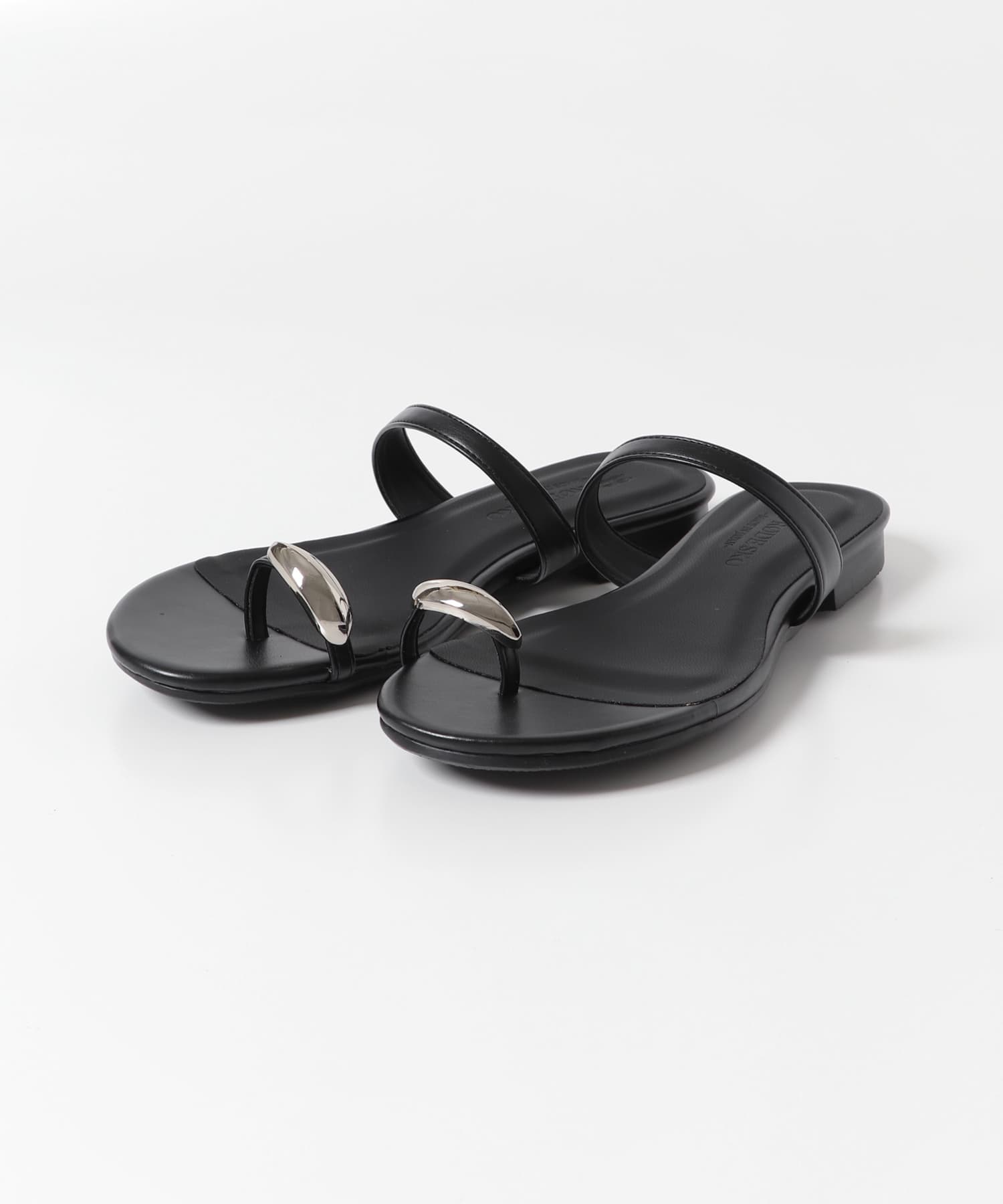 『MADE IN JAPAN』メタルフラットサンダル BLACK 36