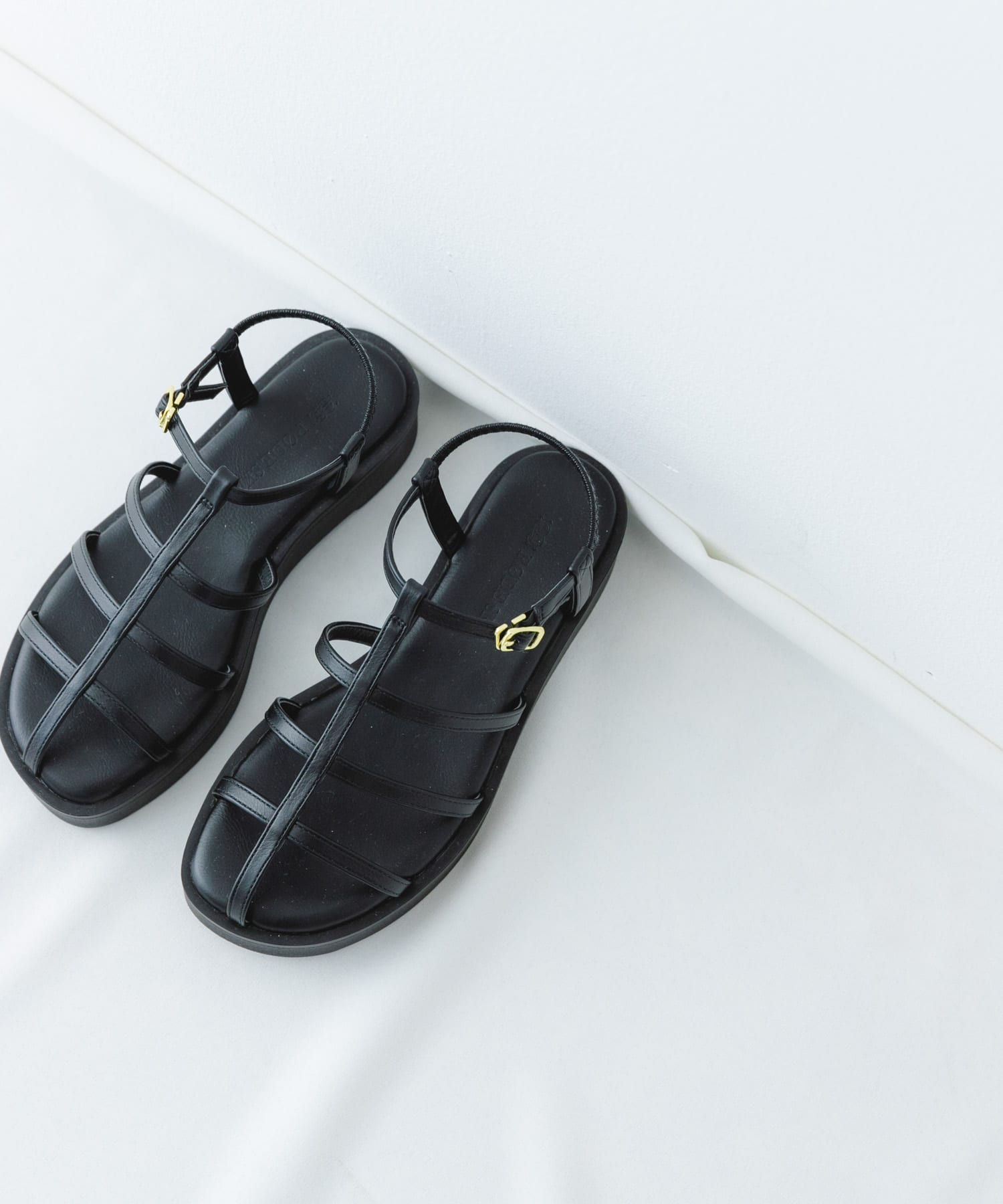 スリムストラップサンダル BLACK 36