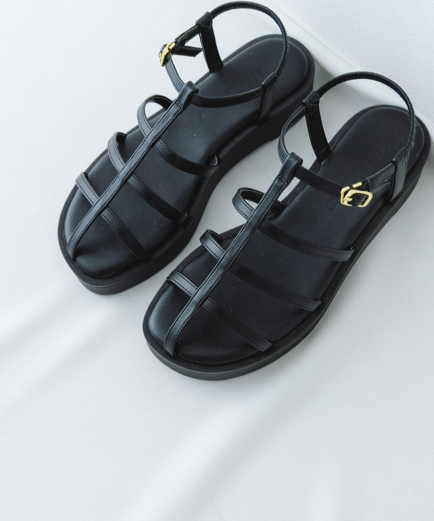 スリムストラップサンダル BLACK 36