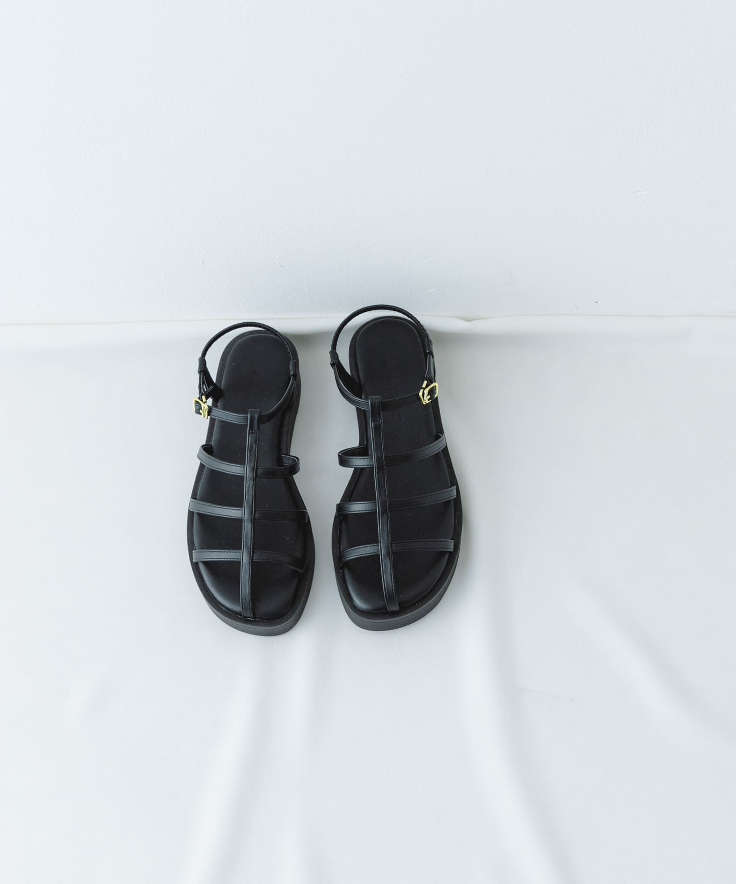 スリムストラップサンダル BLACK 36
