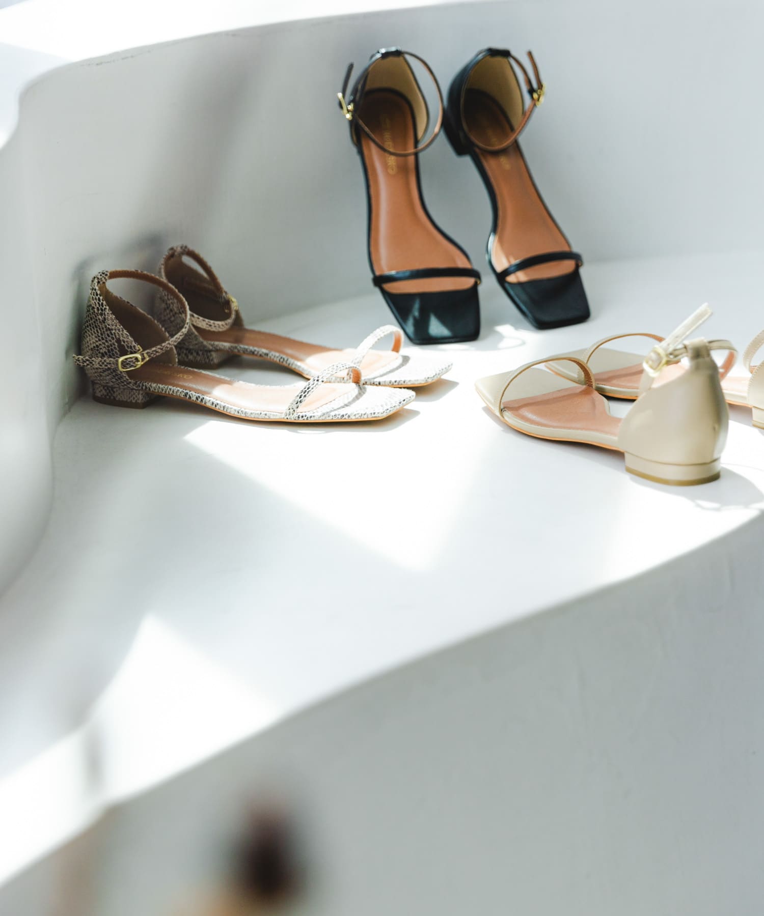 アンクルストラップサンダル BLACK 36