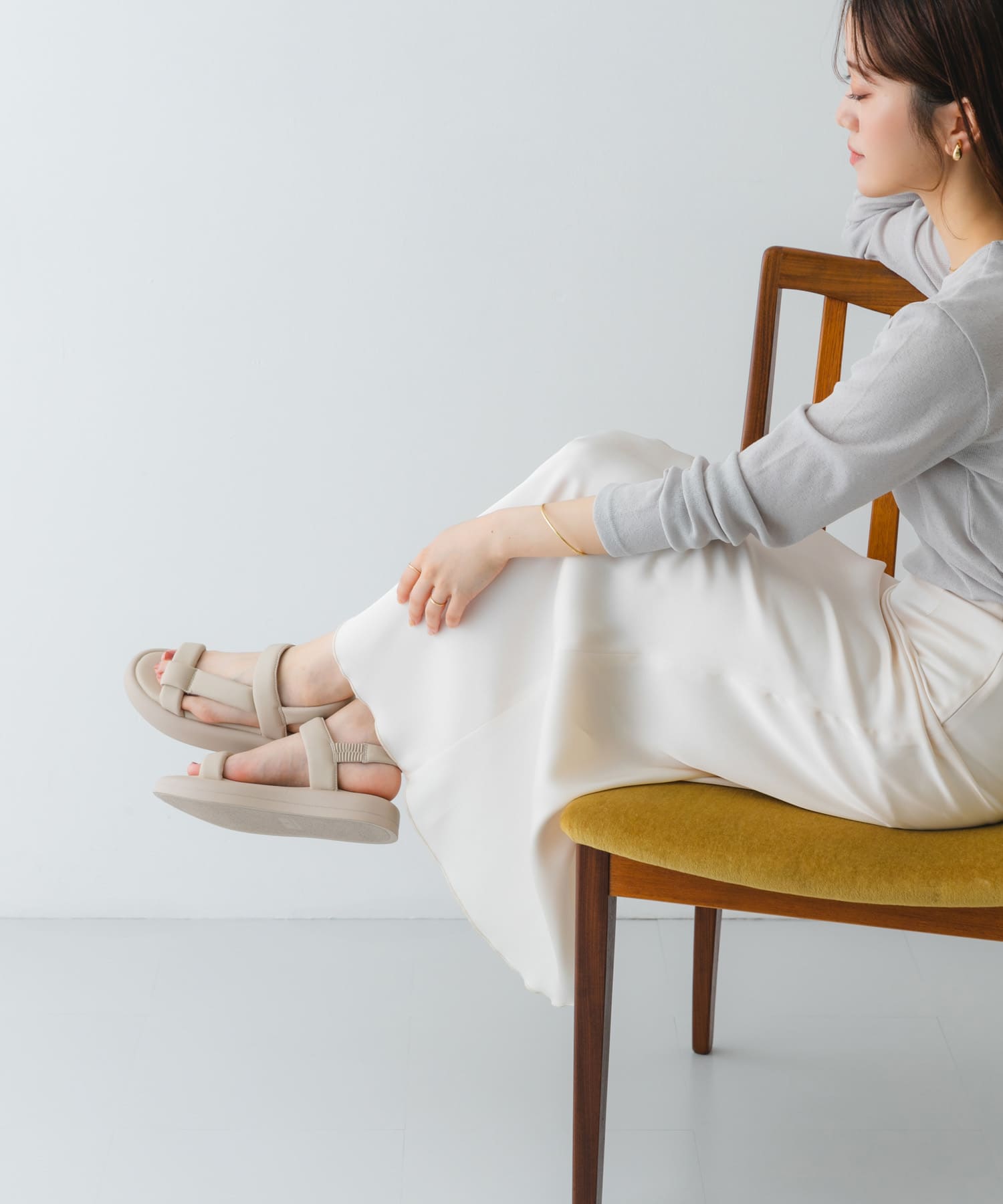 ストラップパフサンダル LIGHT GRAY 36