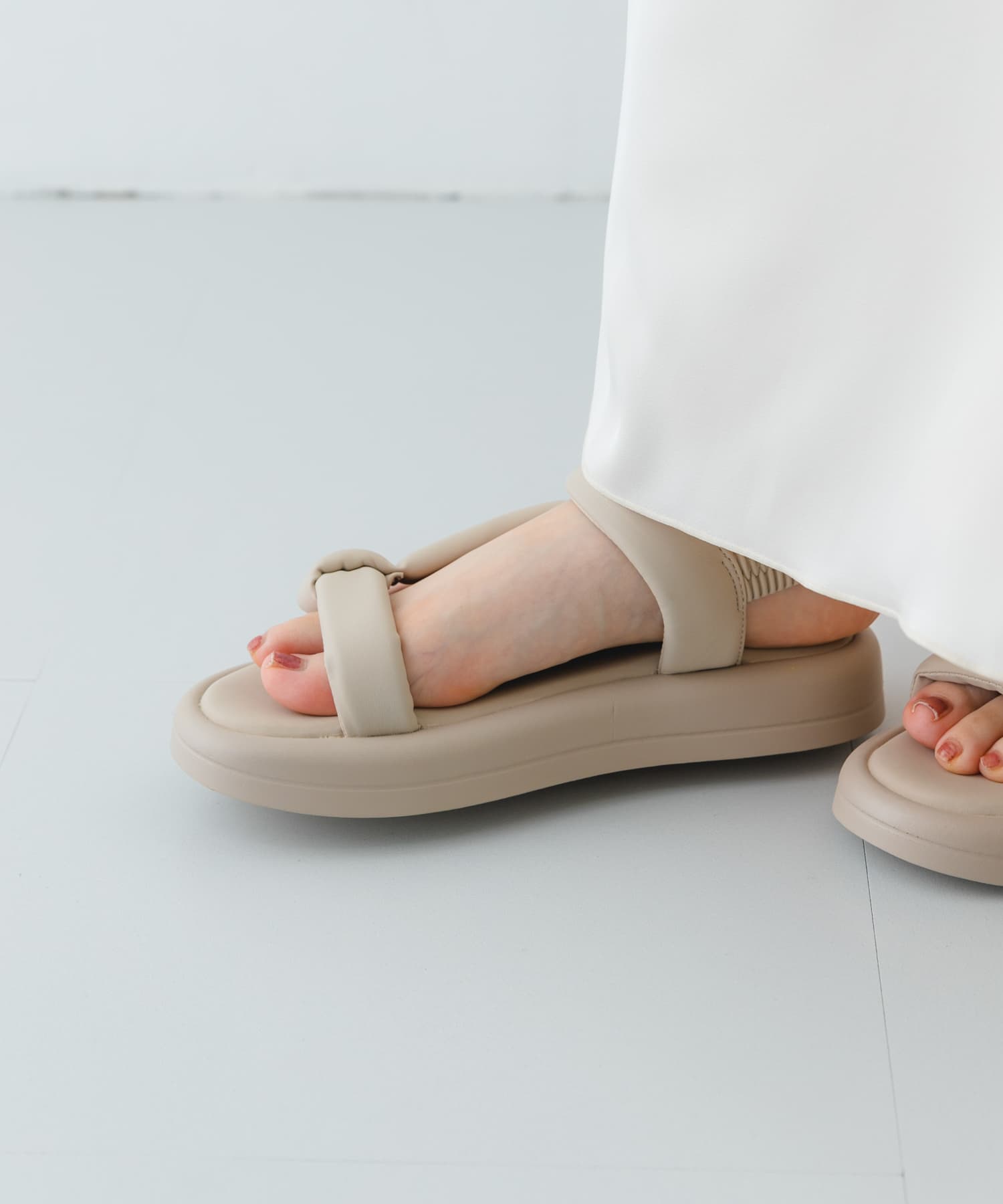 ストラップパフサンダル LIGHT GRAY 36