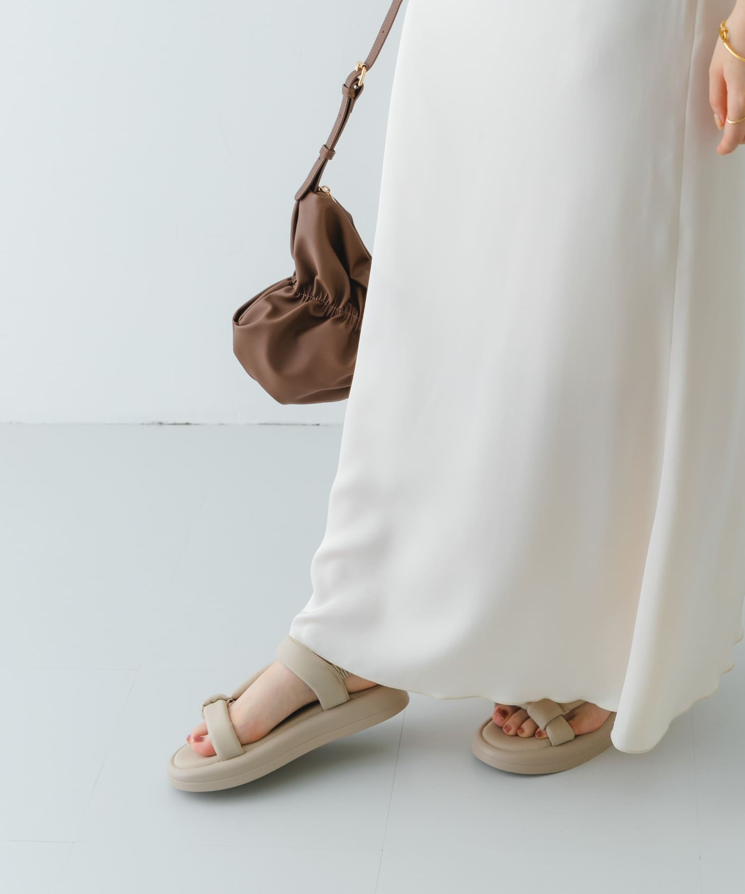 ストラップパフサンダル LIGHT GRAY 36