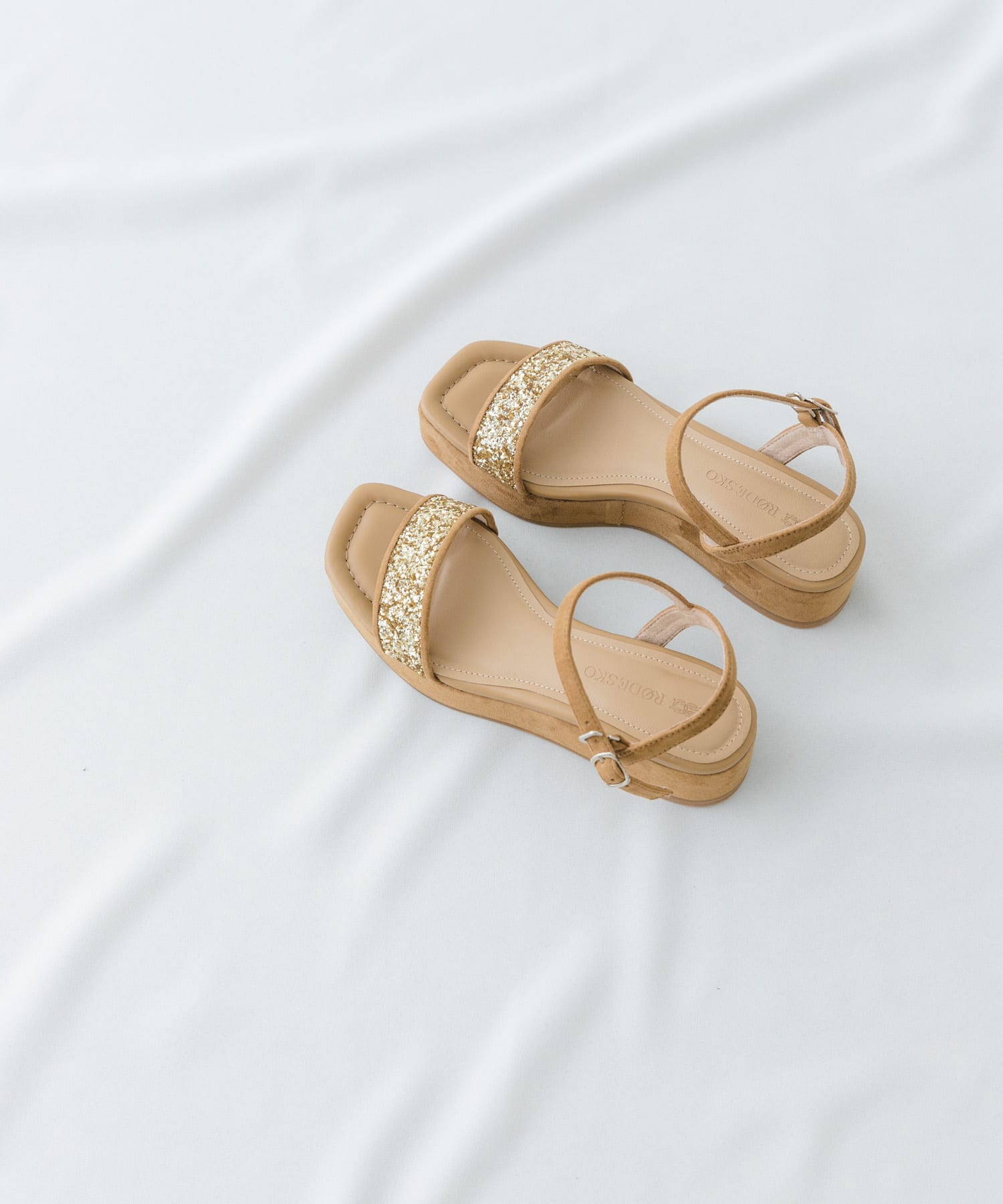 グリッターアンクルサンダル BEIGE 36