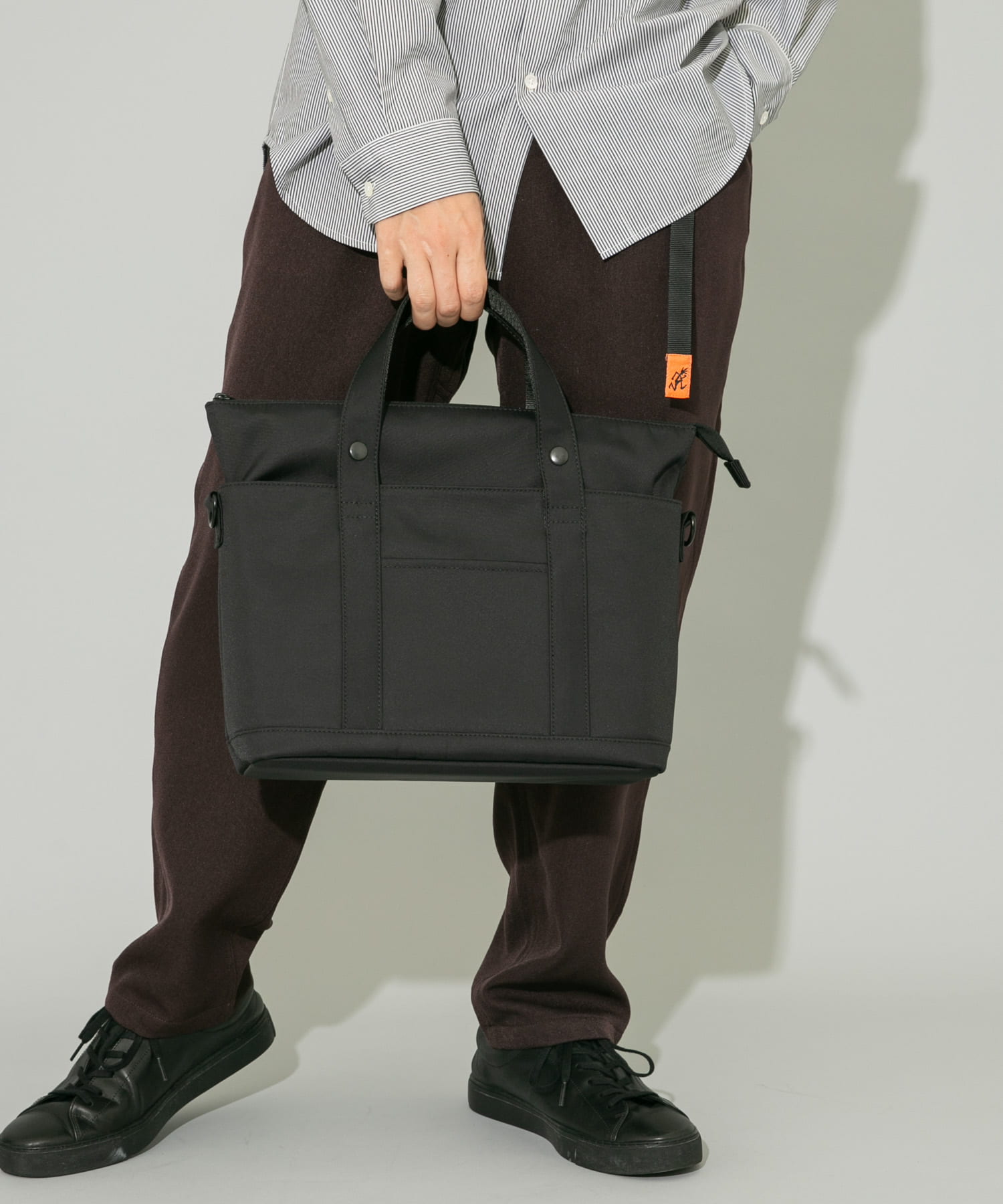 撥水2WAYミドルトートバッグ BLACK one