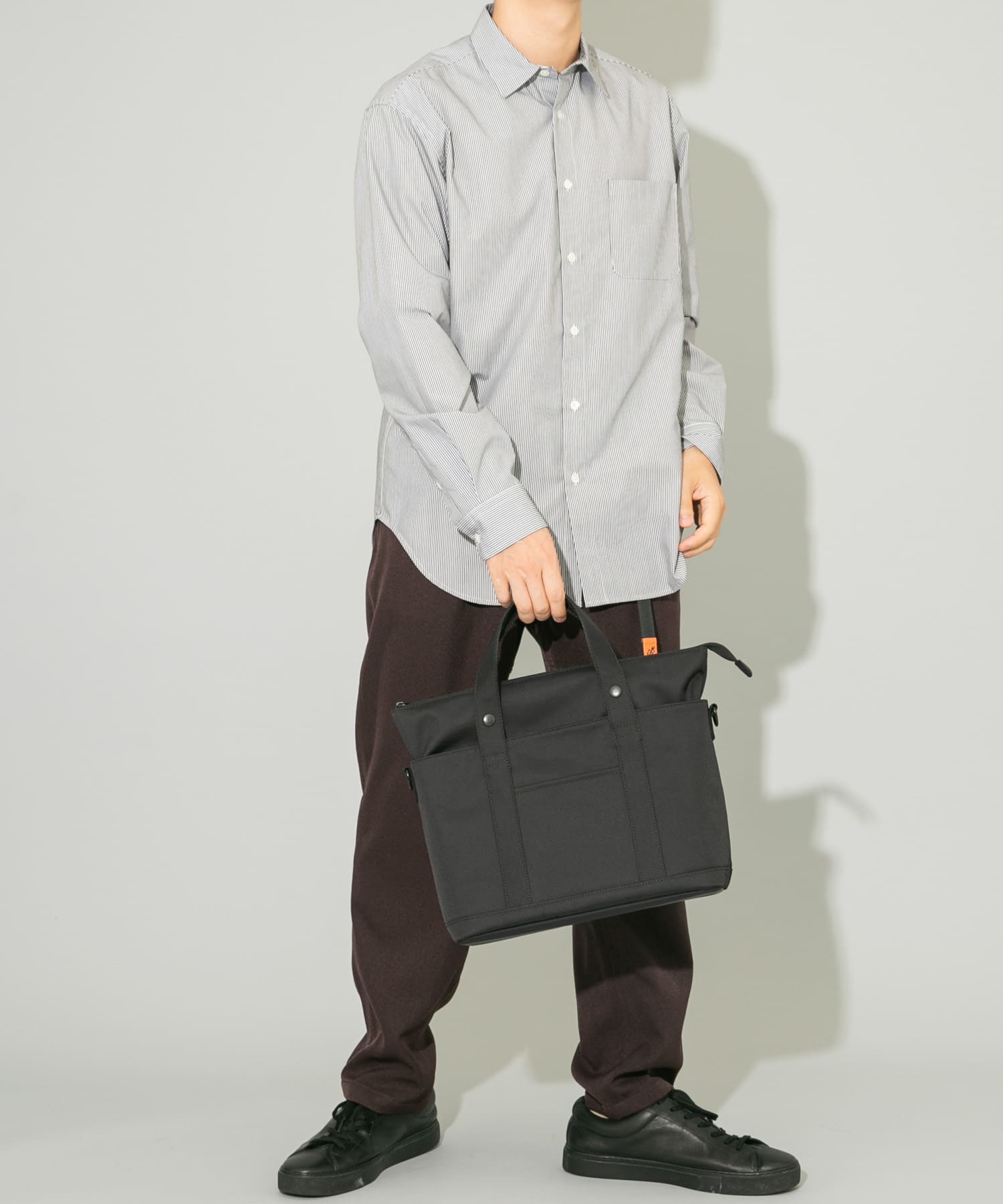 撥水2WAYミドルトートバッグ BLACK one