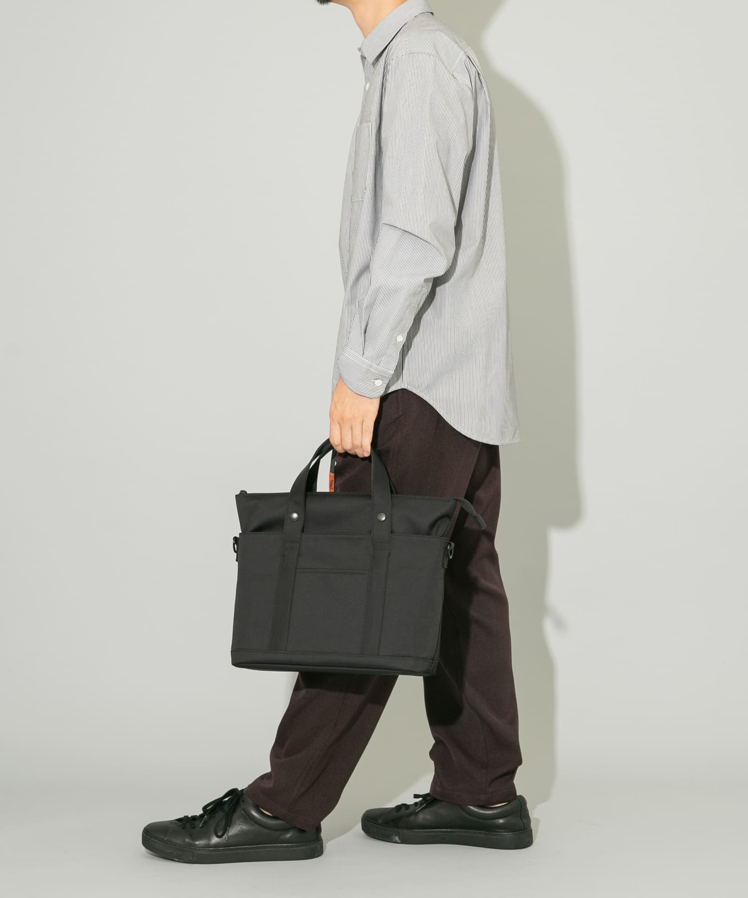 撥水2WAYミドルトートバッグ BLACK one