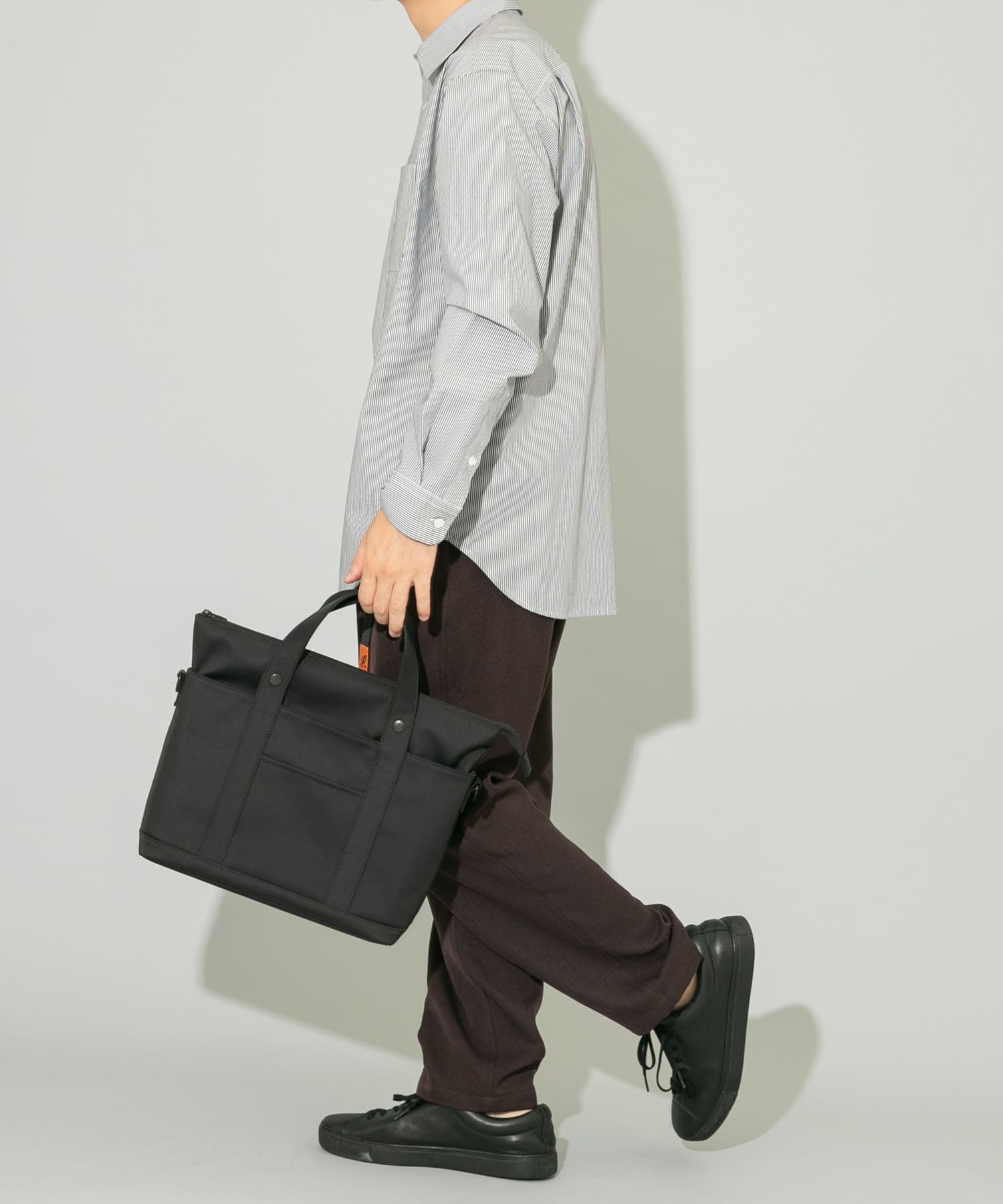 撥水2WAYミドルトートバッグ BLACK one