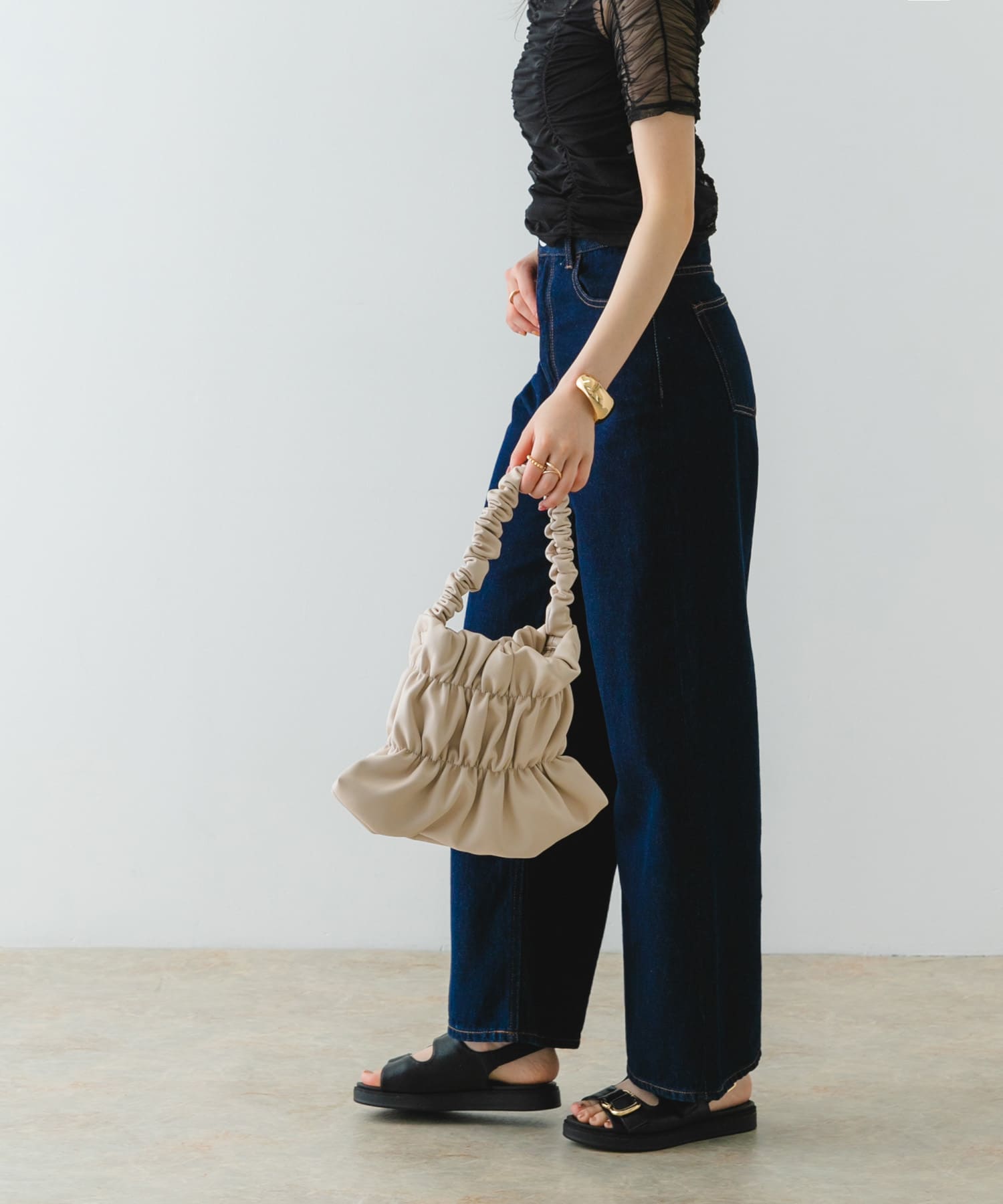 ダブルギャザーバッグ IVORY one