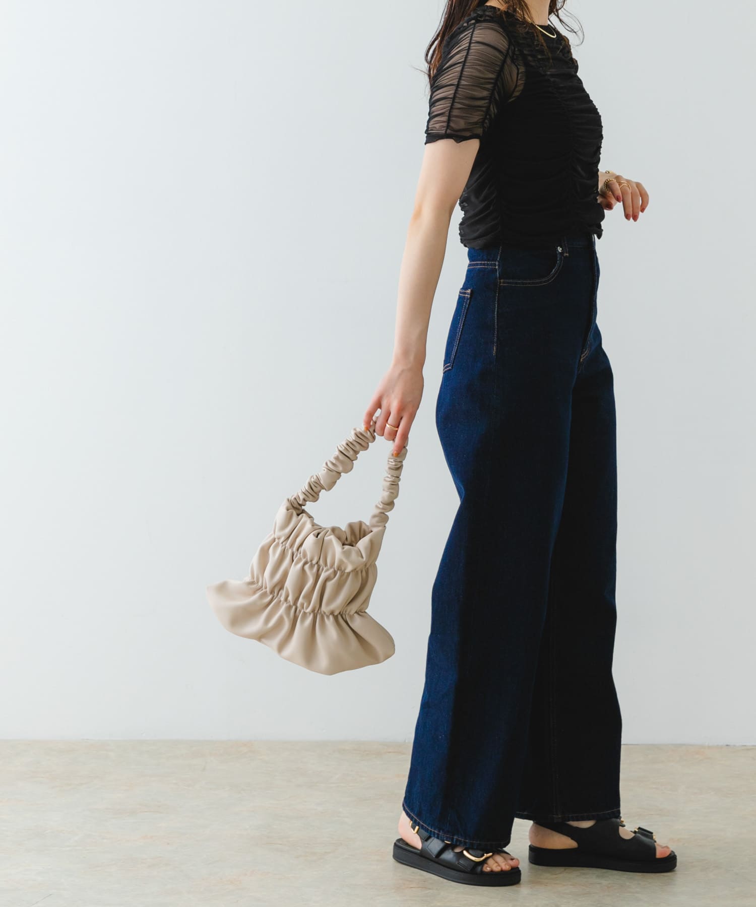 ダブルギャザーバッグ IVORY one