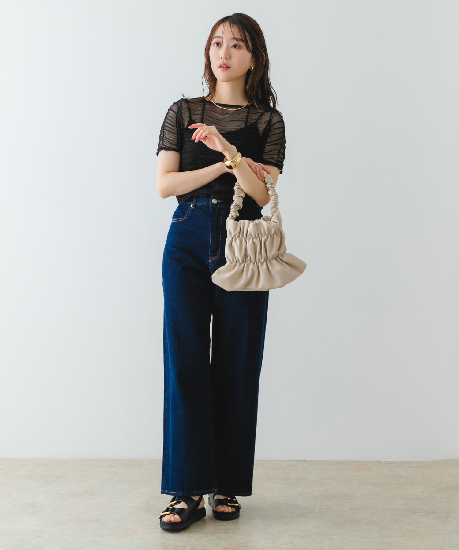 ダブルギャザーバッグ IVORY one