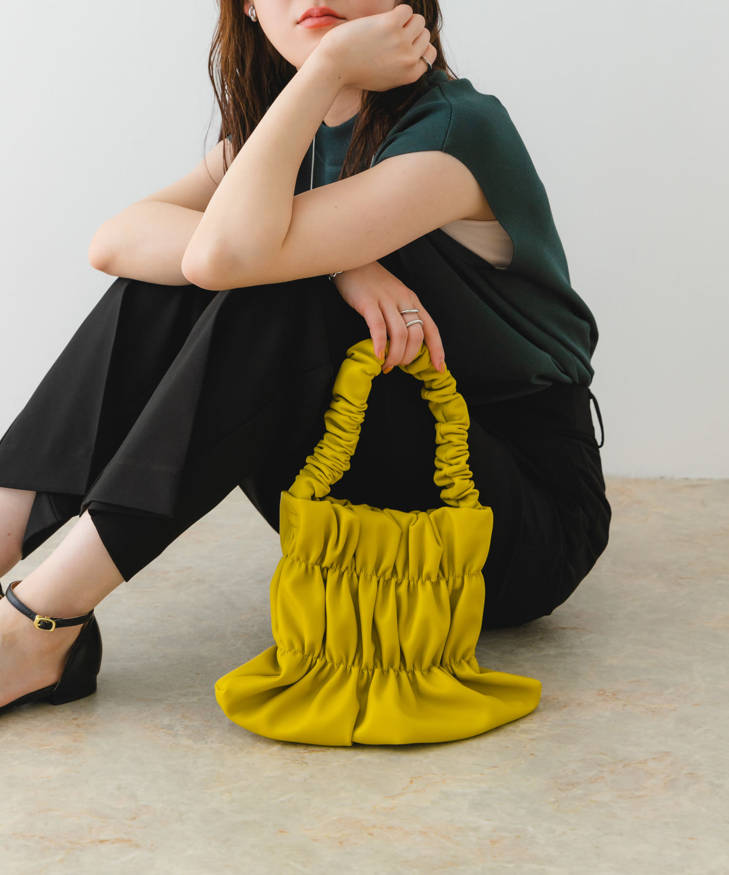 ダブルギャザーバッグ LEMON one