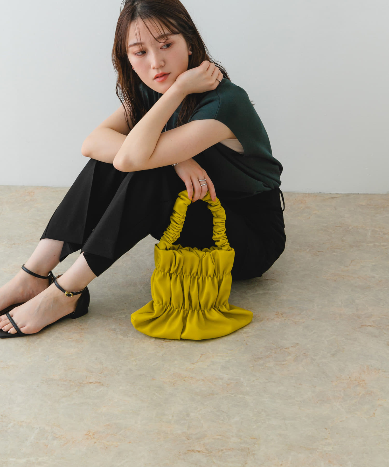 ダブルギャザーバッグ LEMON one