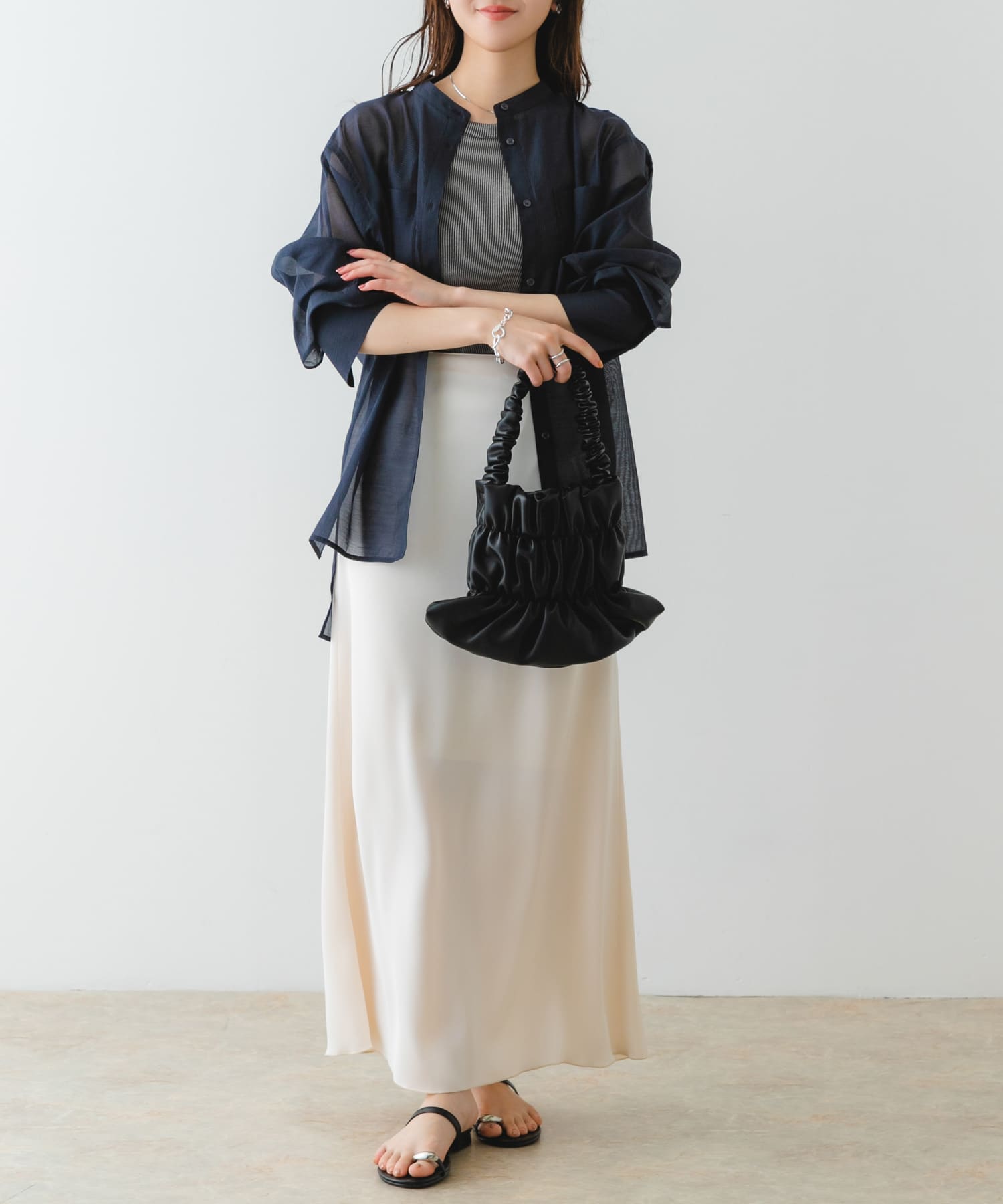 ダブルギャザーバッグ BLACK one