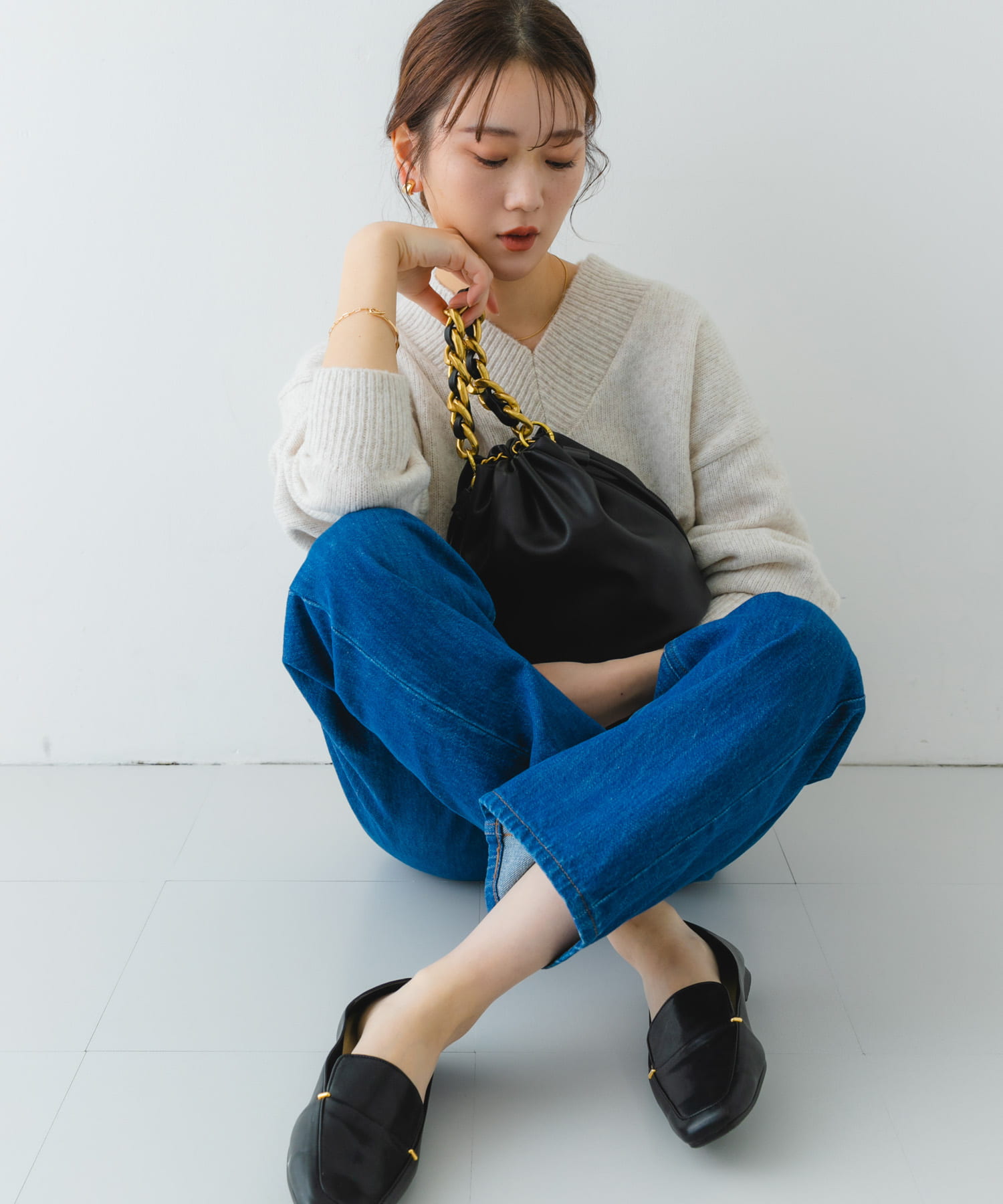 ビッグチェーンバッグ BLACK one